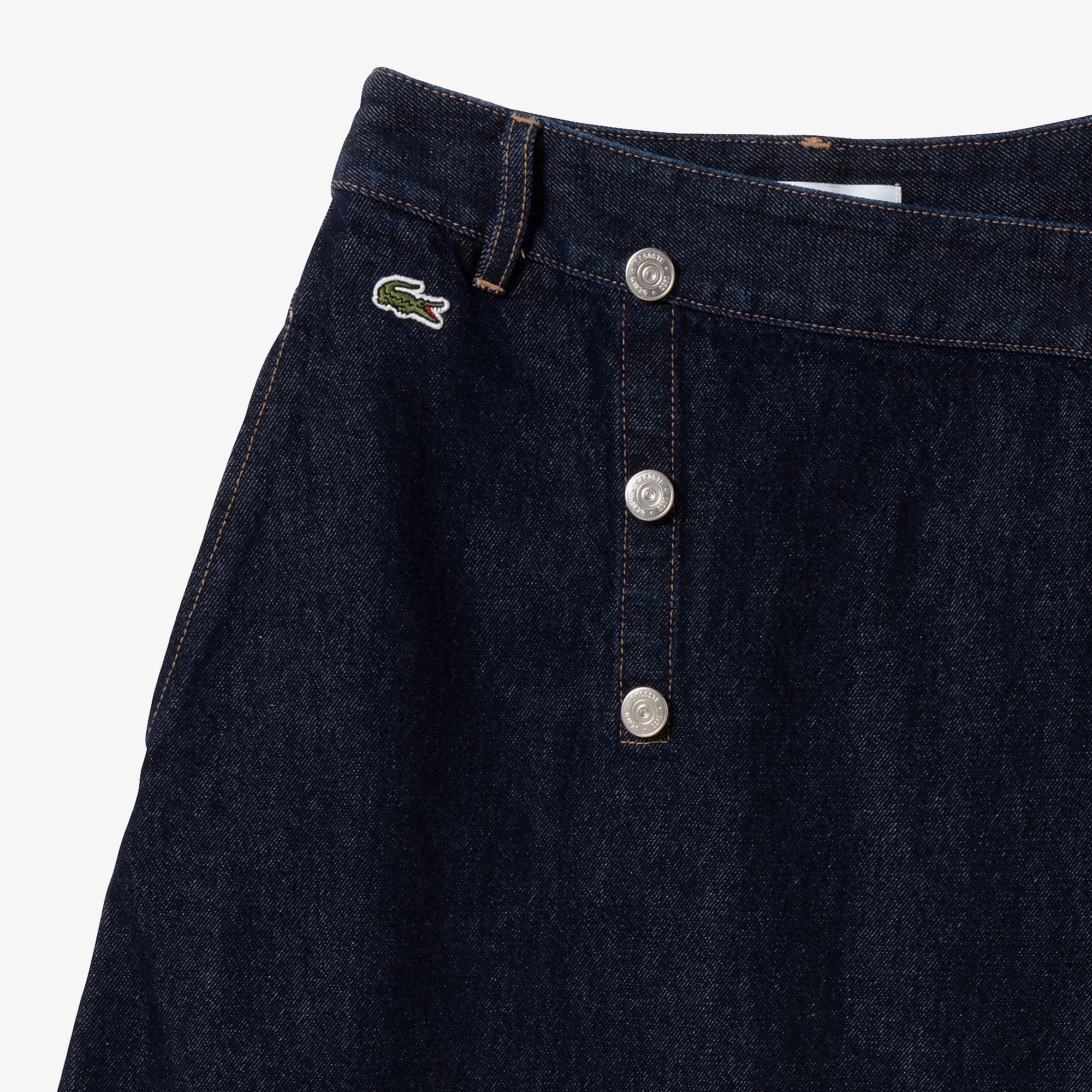 アシンメトリーデニムプリーツラップスカート