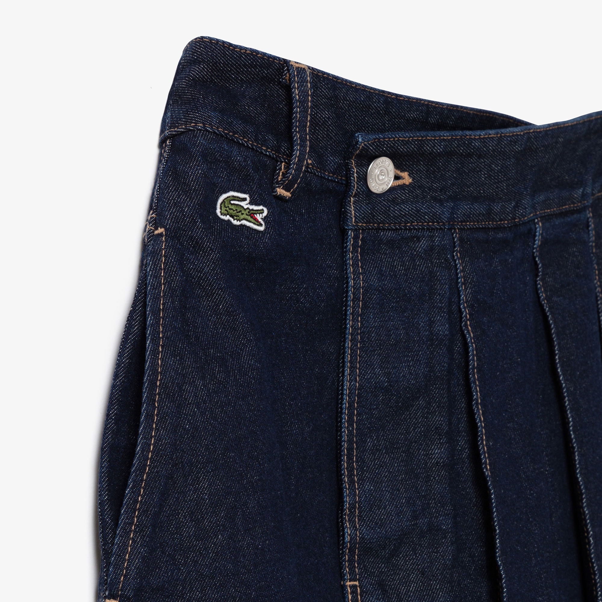 アシンメトリーデニムプリーツラップスカート