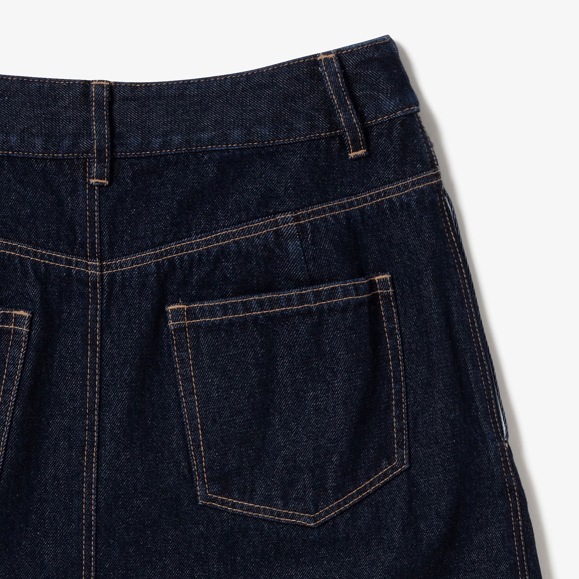 アシンメトリーデニムプリーツラップスカート