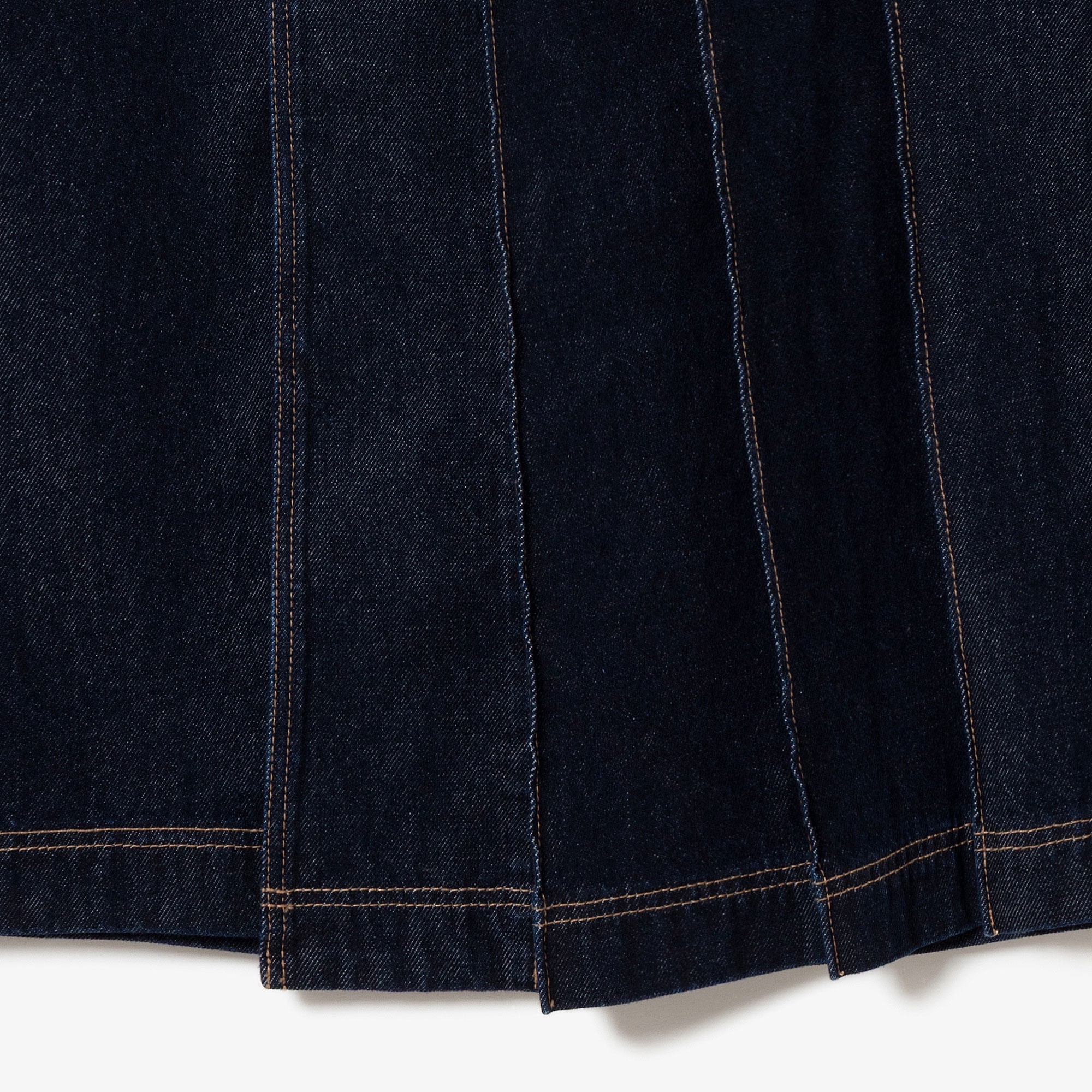 アシンメトリーデニムプリーツラップスカート