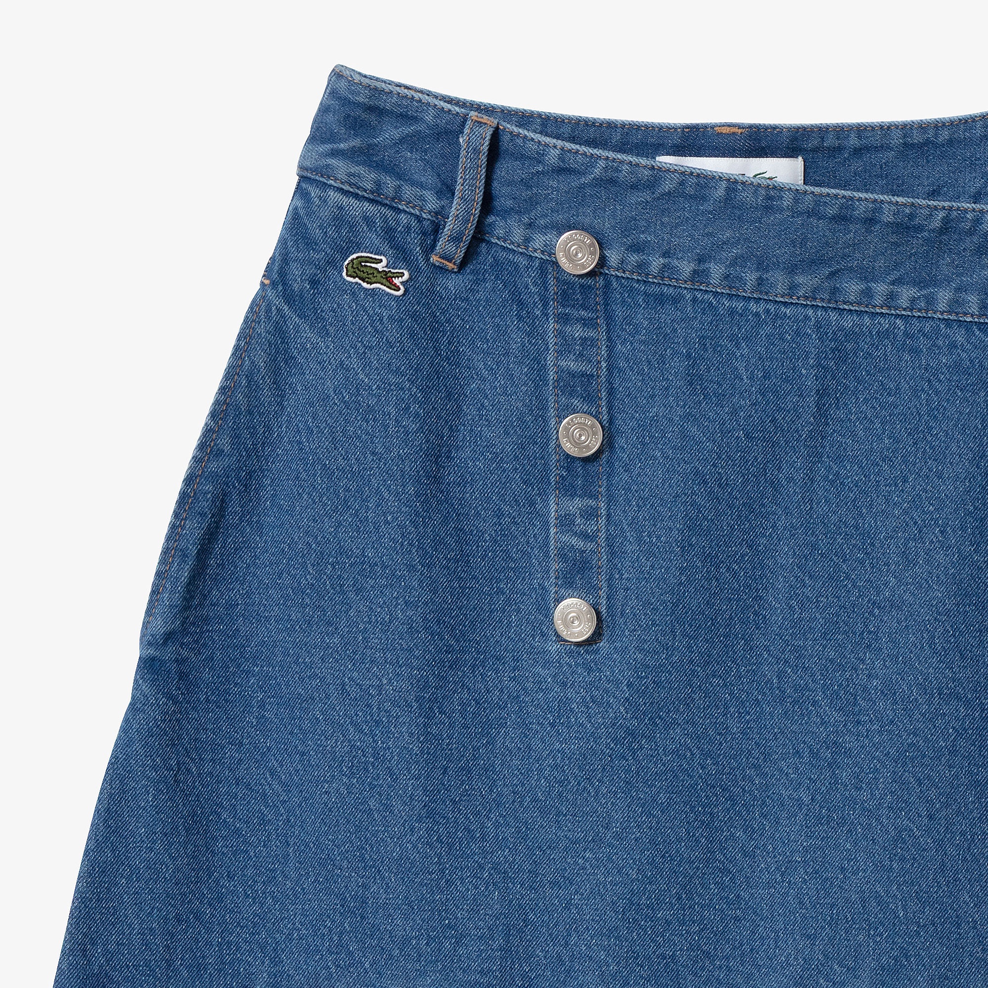 アシンメトリーデニムプリーツラップスカート