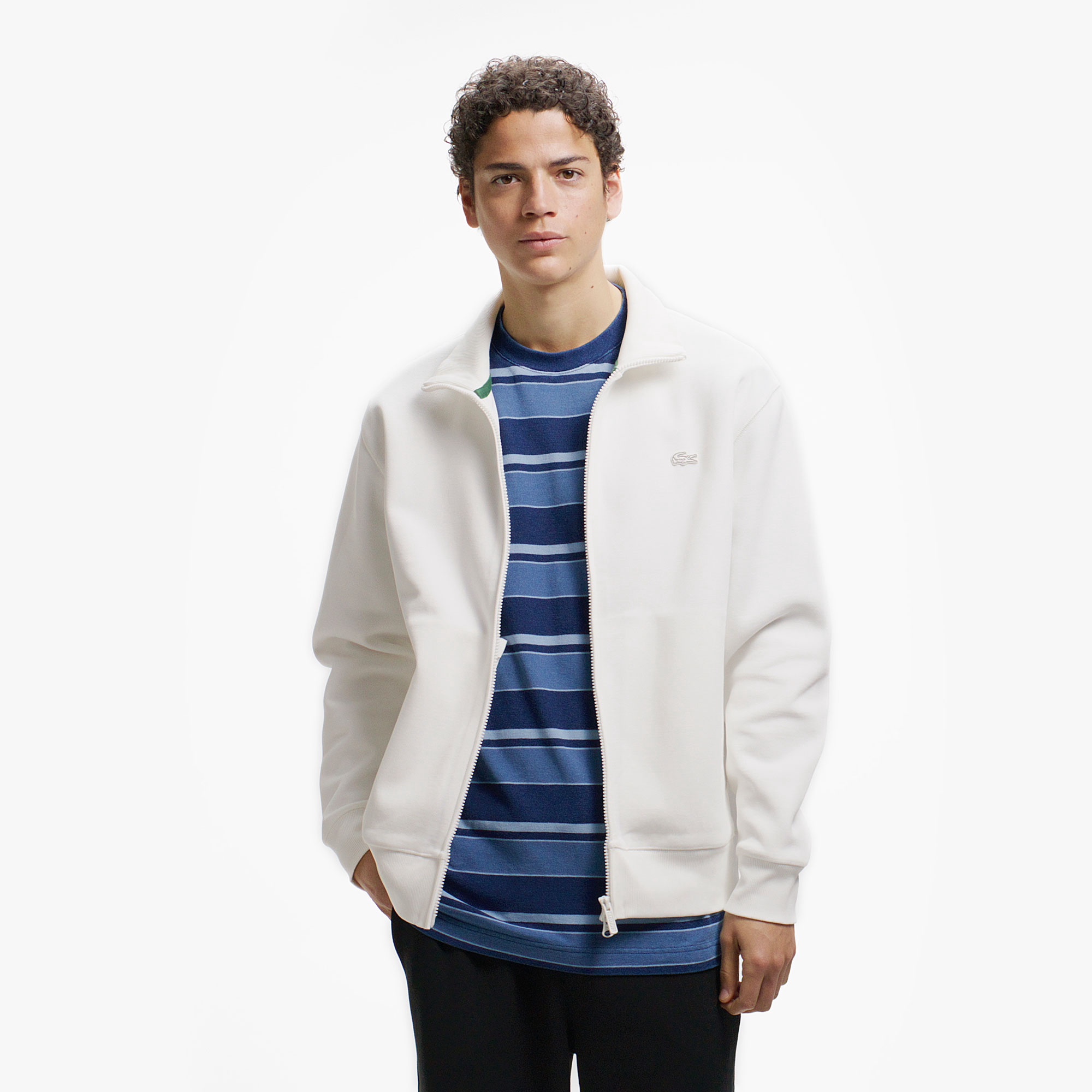 鹿の子ジップニット