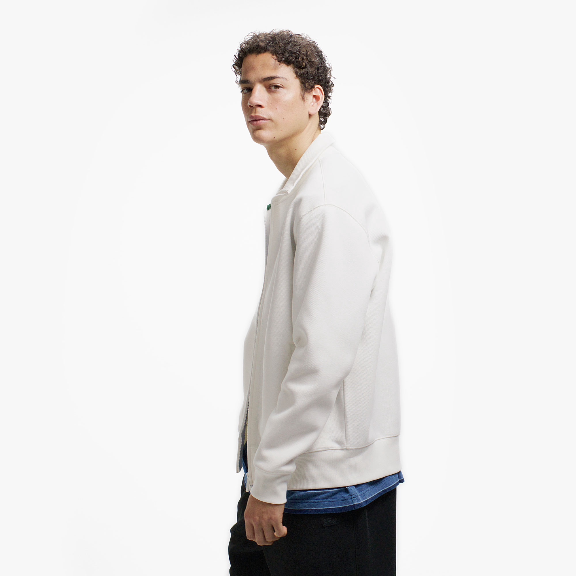 鹿の子ジップニット