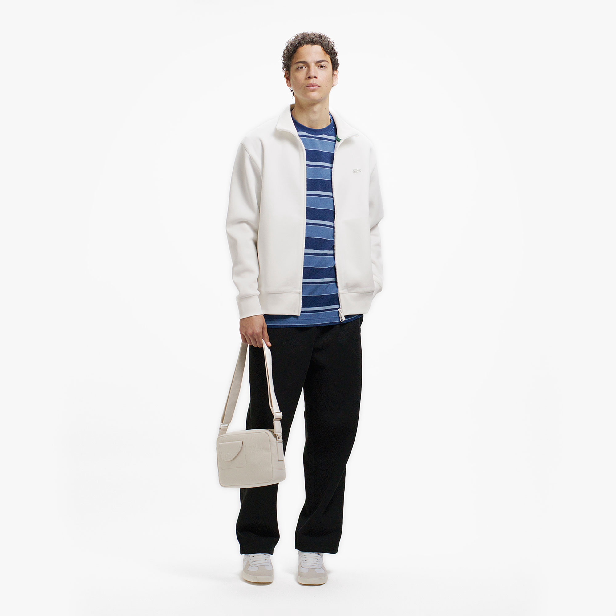 鹿の子ジップニット