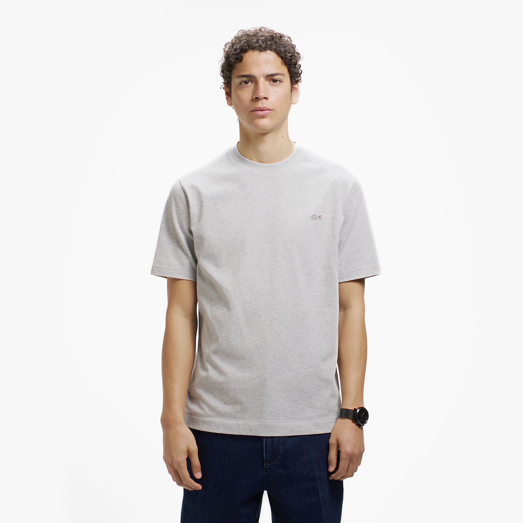 アウトラインクロッククルーネックTシャツ