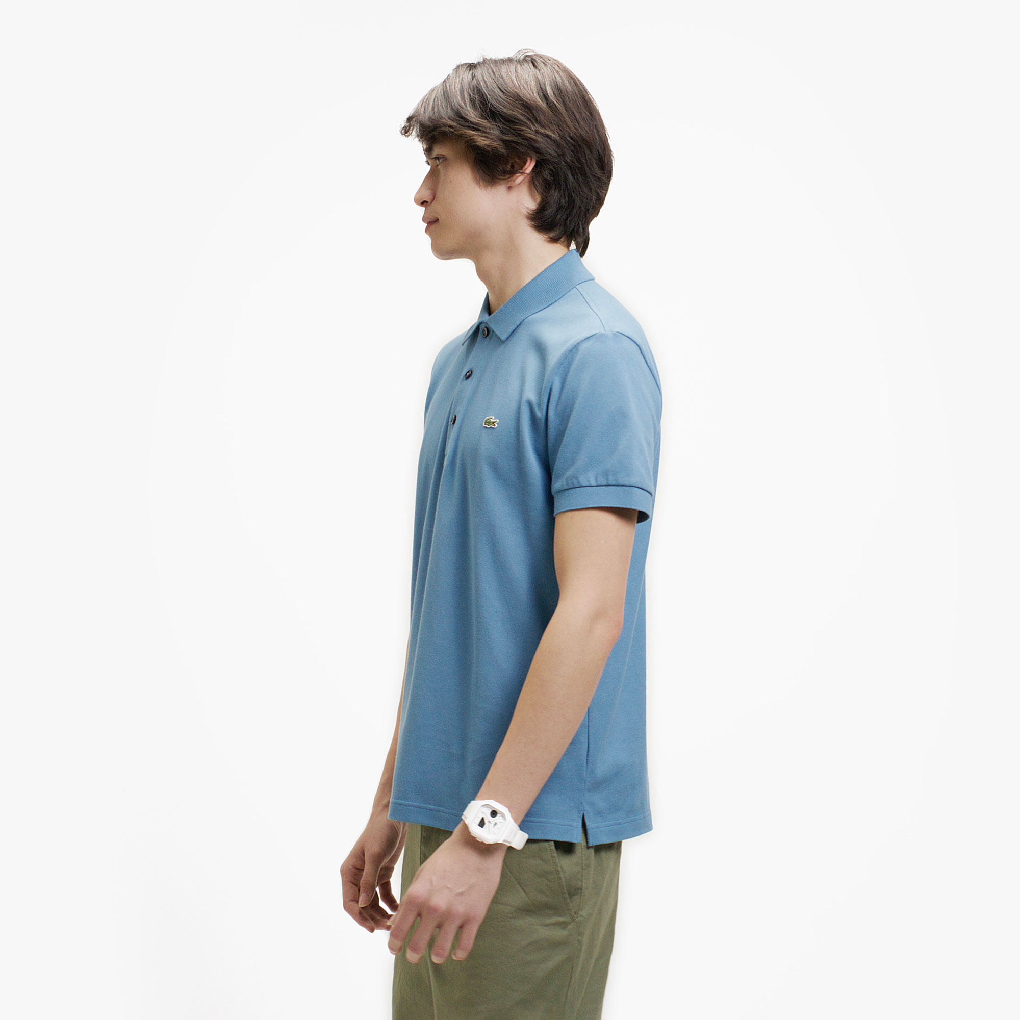 スリムフィットソリッドポロシャツ (半袖)