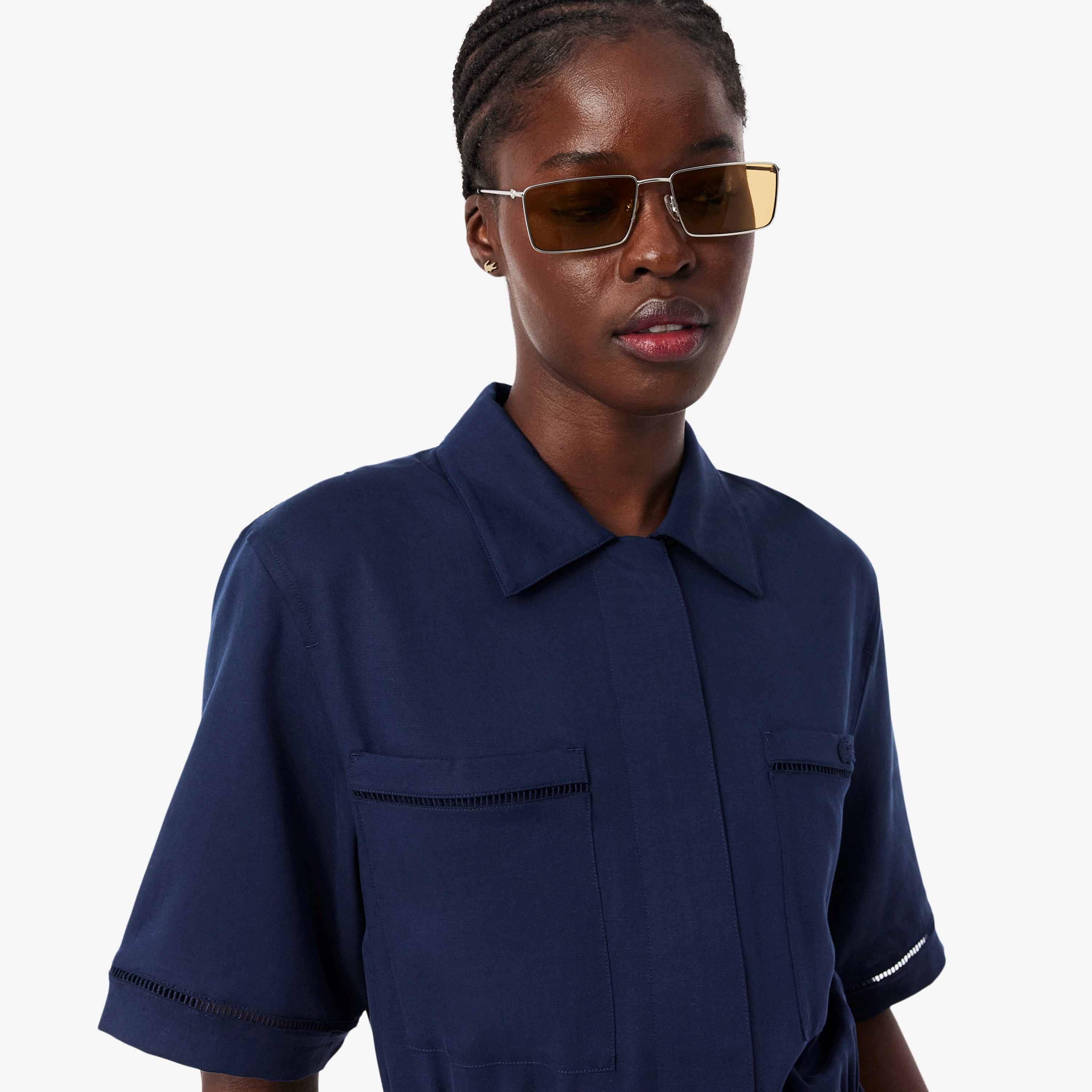 リヨセル×リネンブレンドシャツドレス