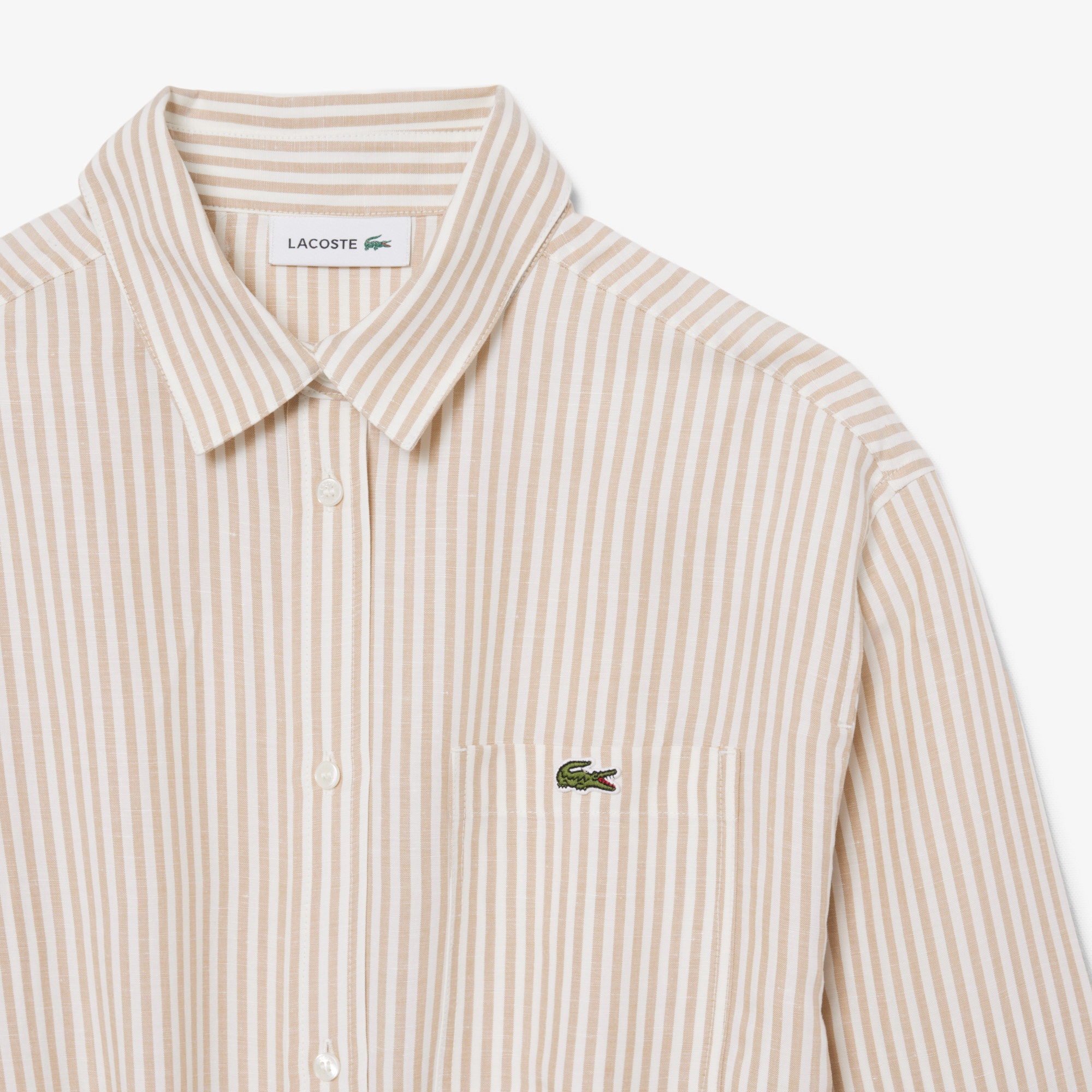 リネン×リヨセルブレンドストライプシャツドレス