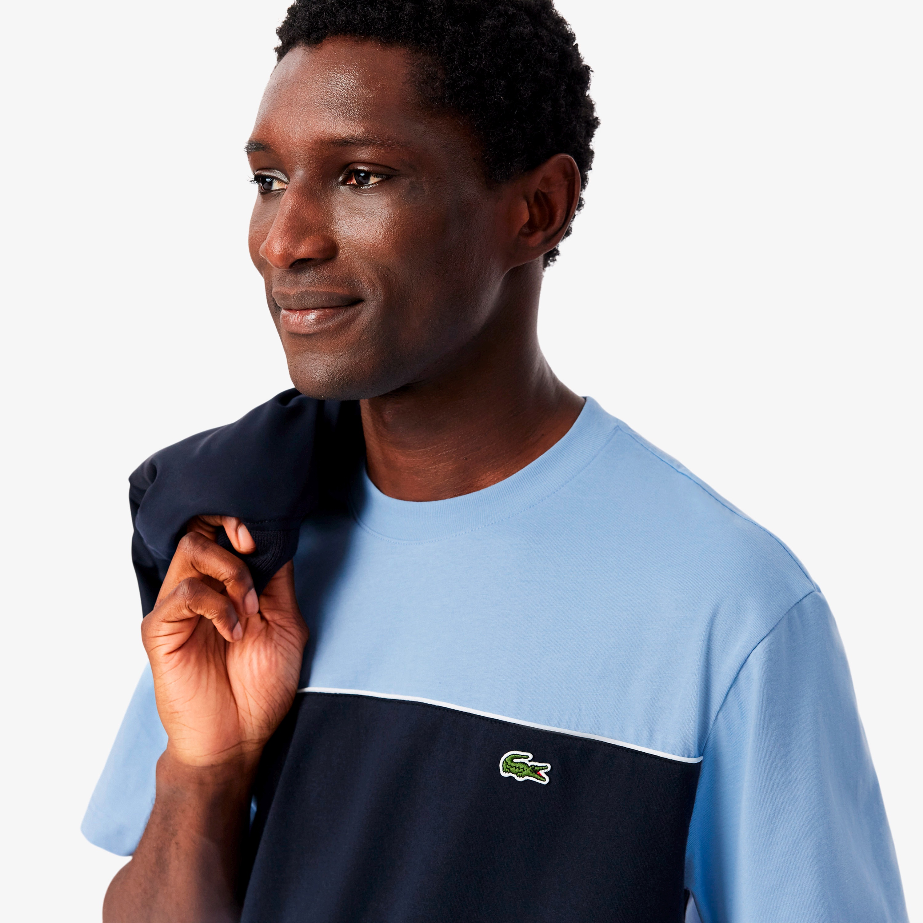 配色パイピングパネルボーダーTシャツ