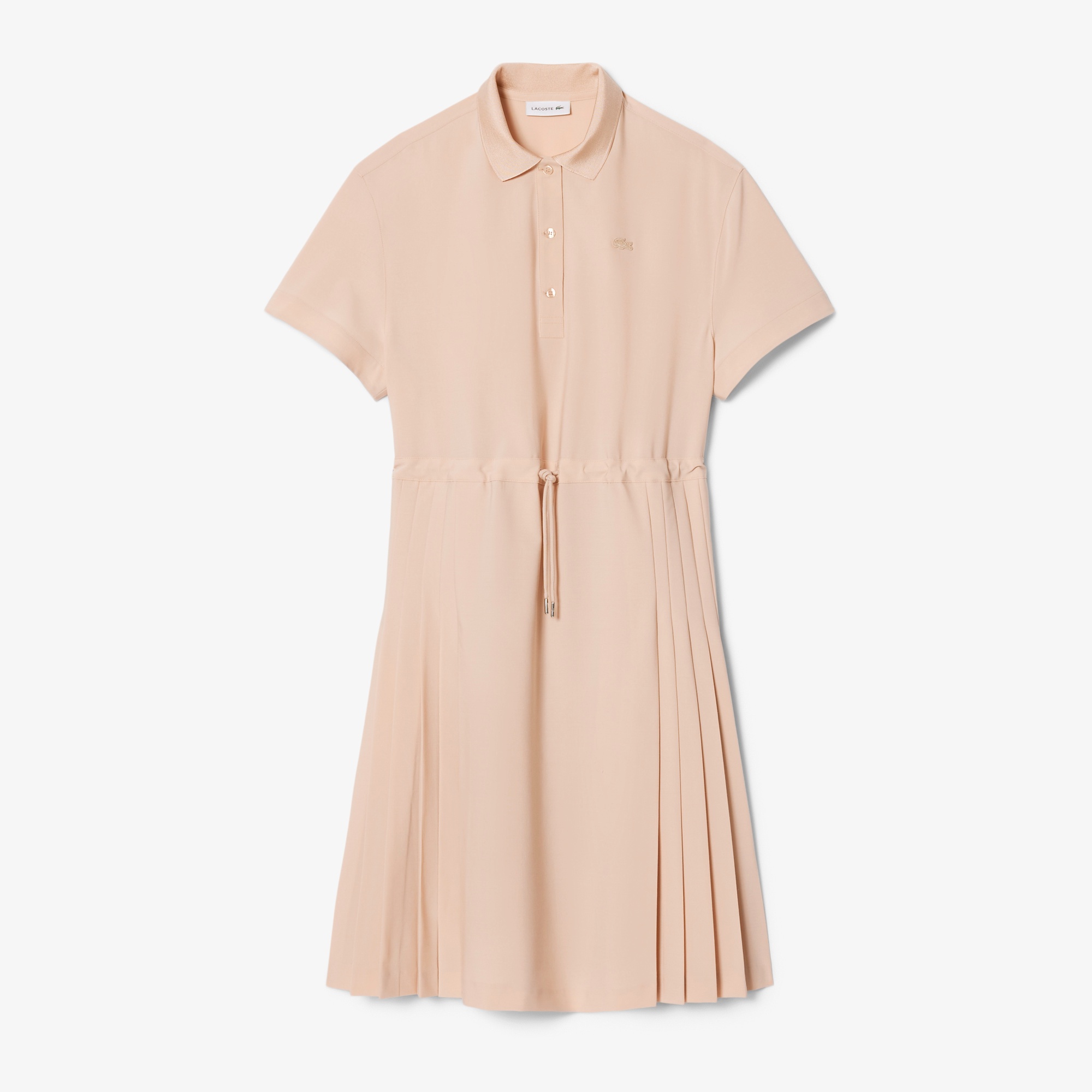 ウールブレンド サイドプリーツポロドレス