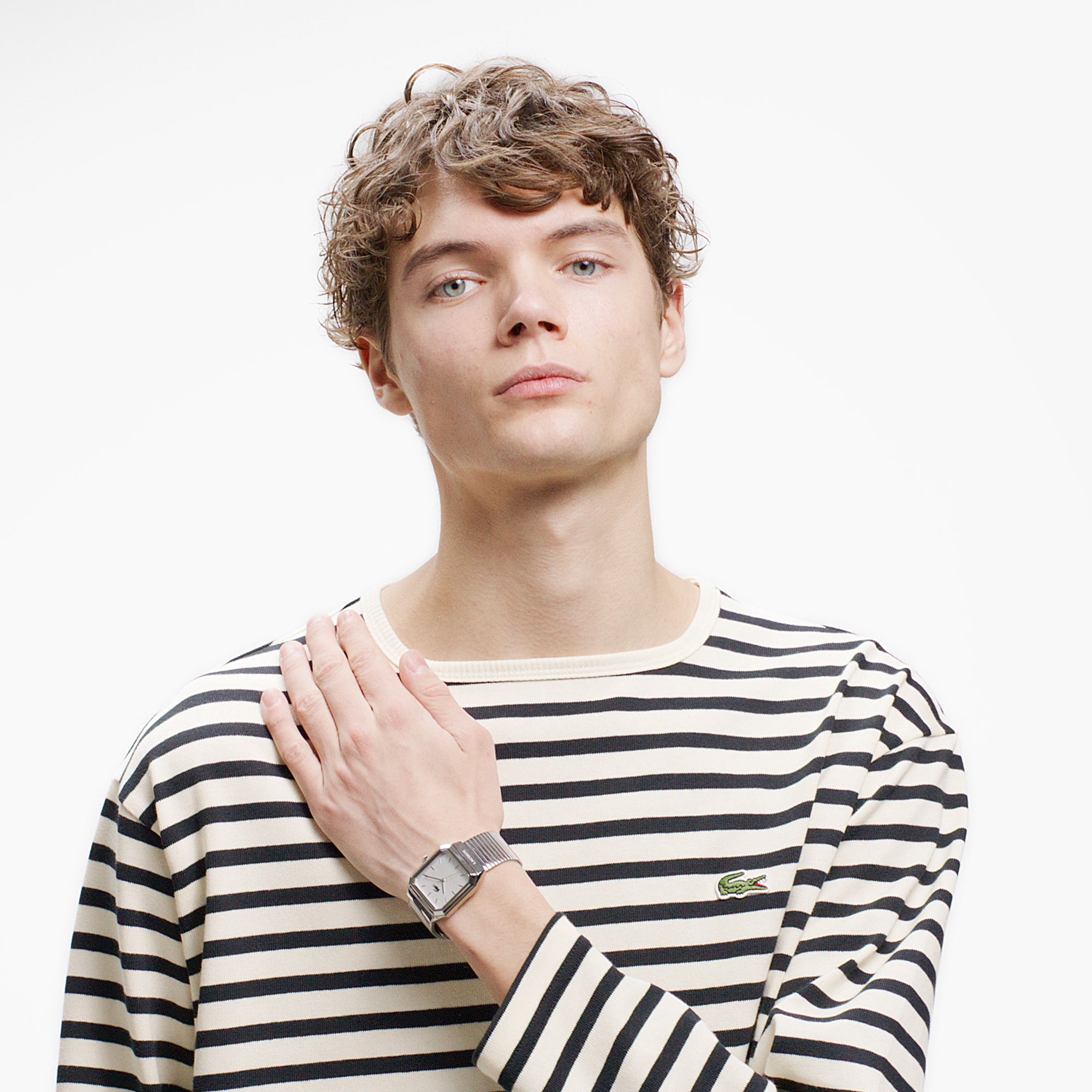 スクエアネックボーダーTシャツ