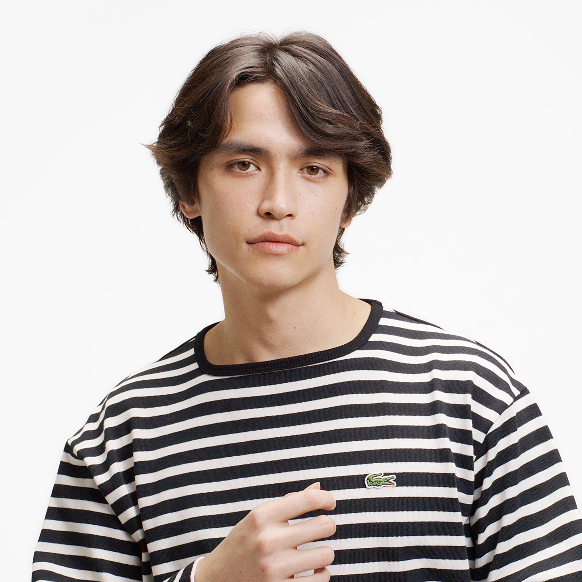 スクエアネックボーダーTシャツ