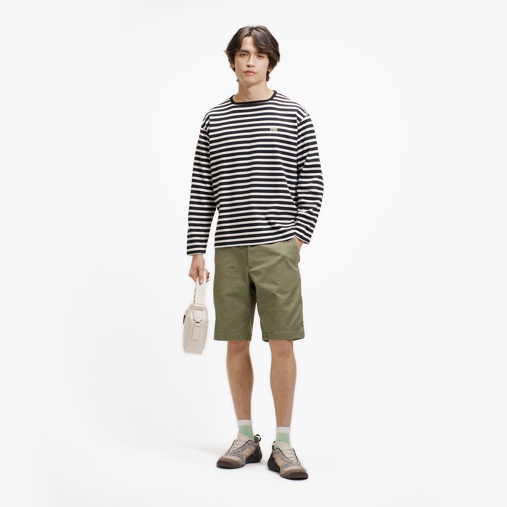 スクエアネックボーダーTシャツ