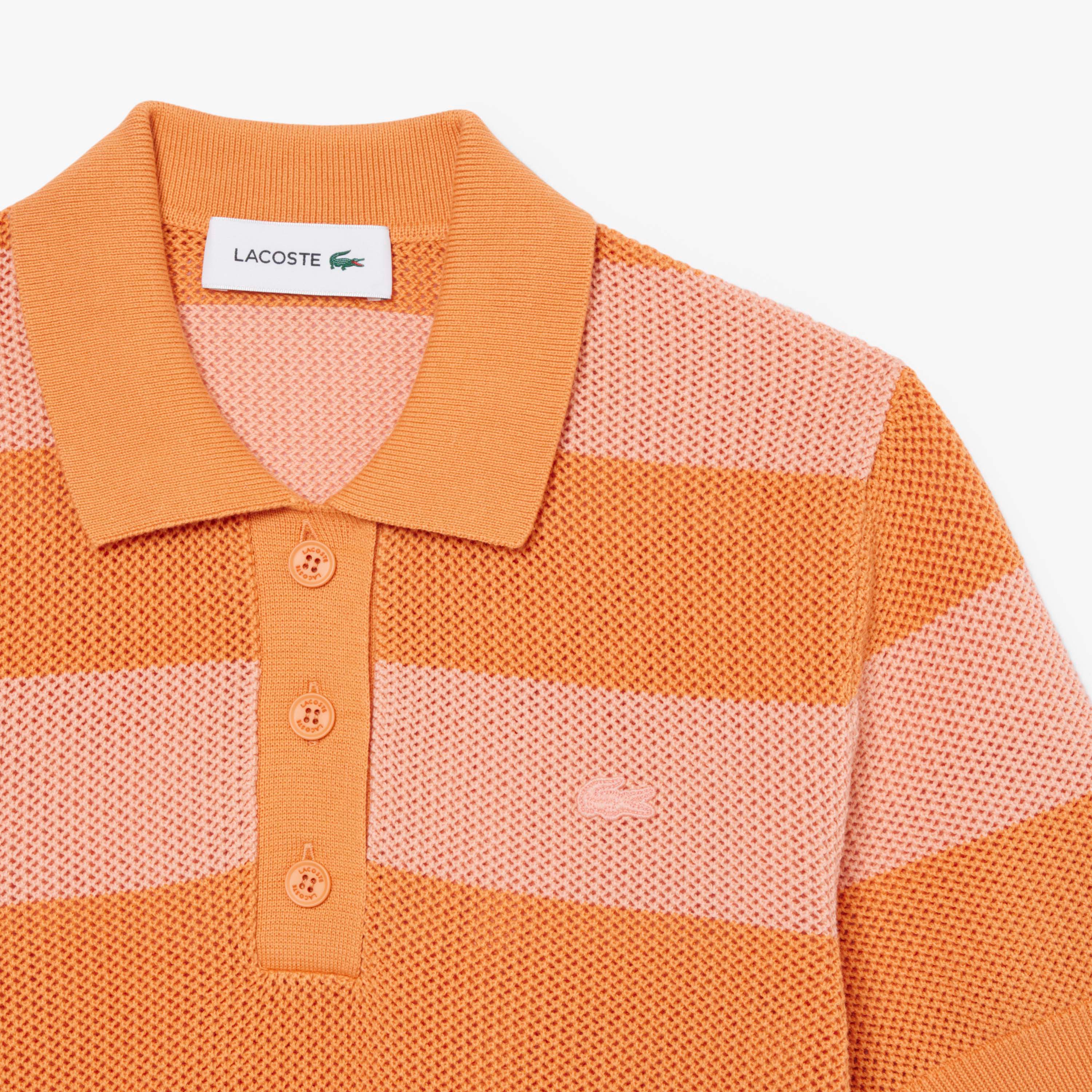 ファットボーダーメッシュニットポロシャツ