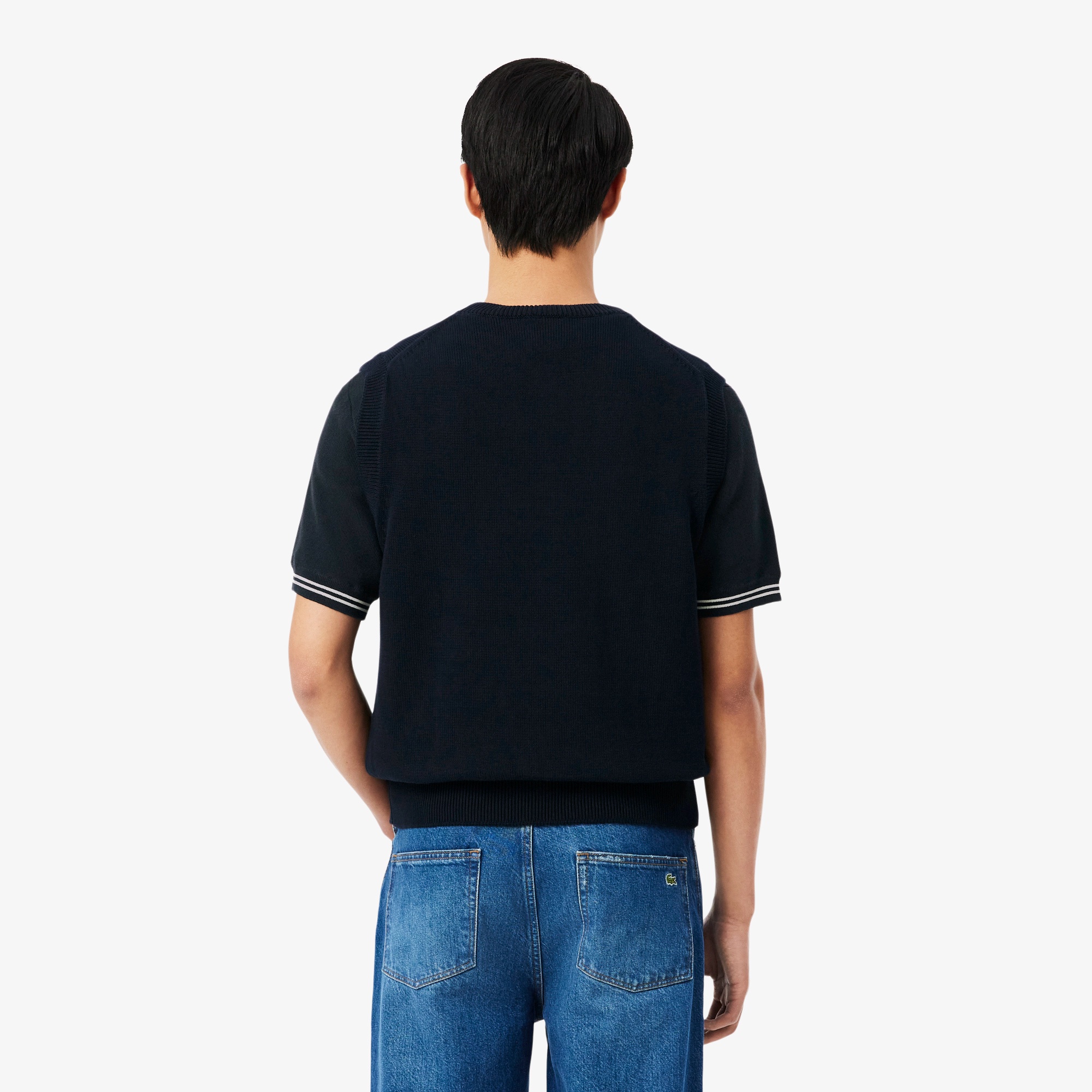 ラケットジャカード コットンニットベスト