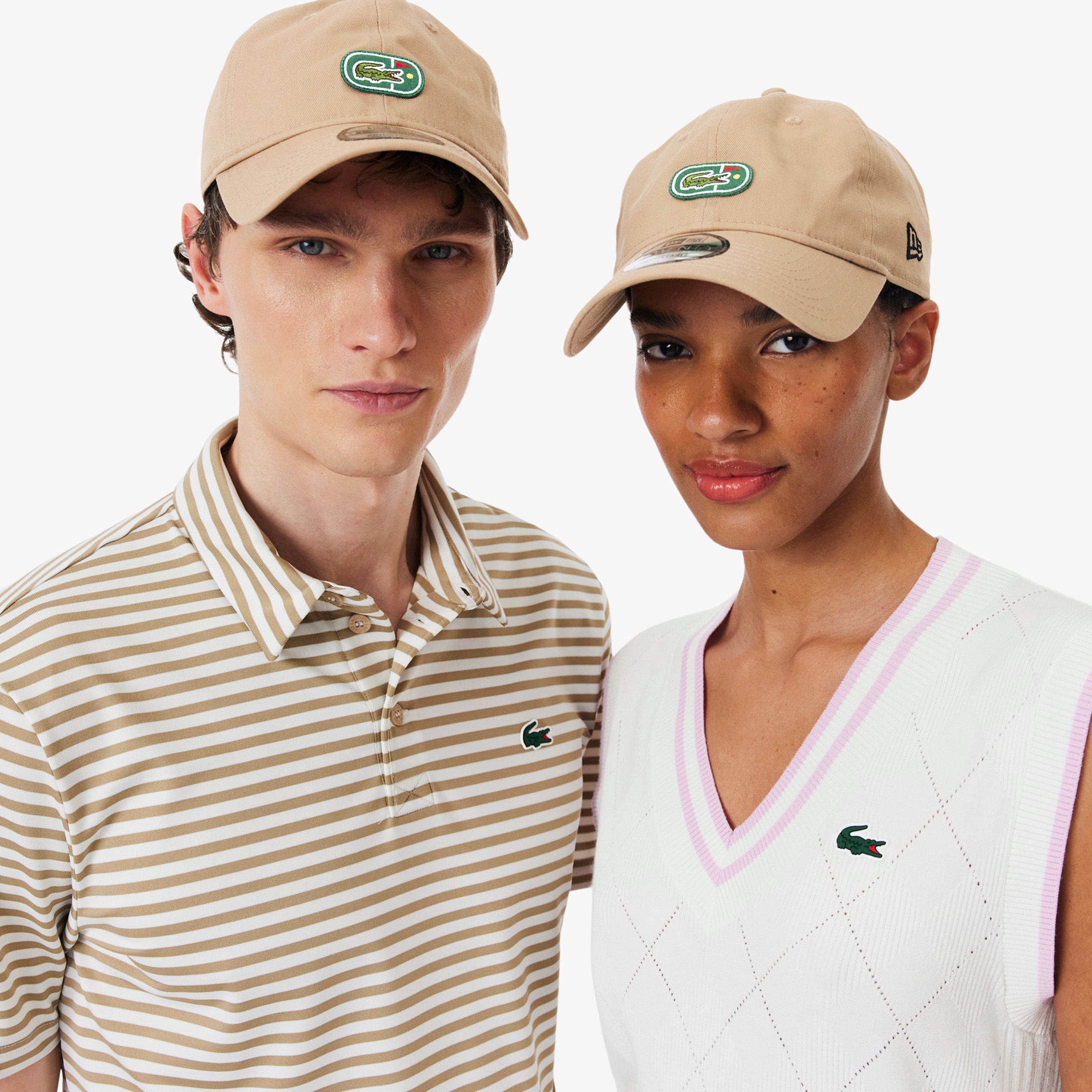 ラコステ×ニューエラ 9TWENTY ゴルフ&ワニロゴワッペンキャップ