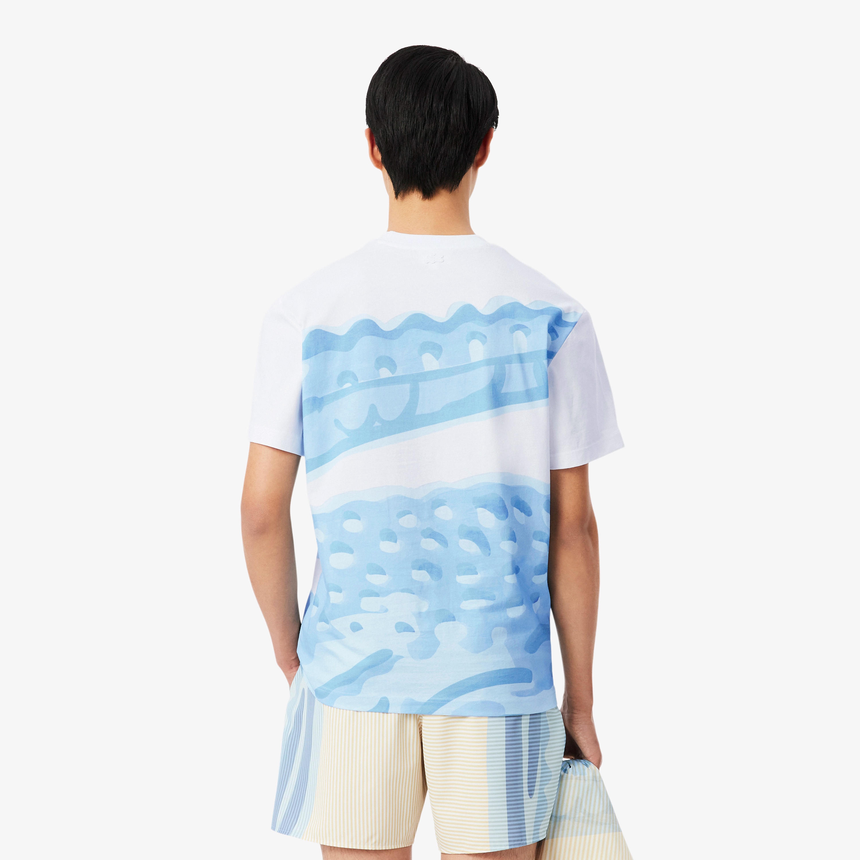 クローズアップワニロゴプリントTシャツ