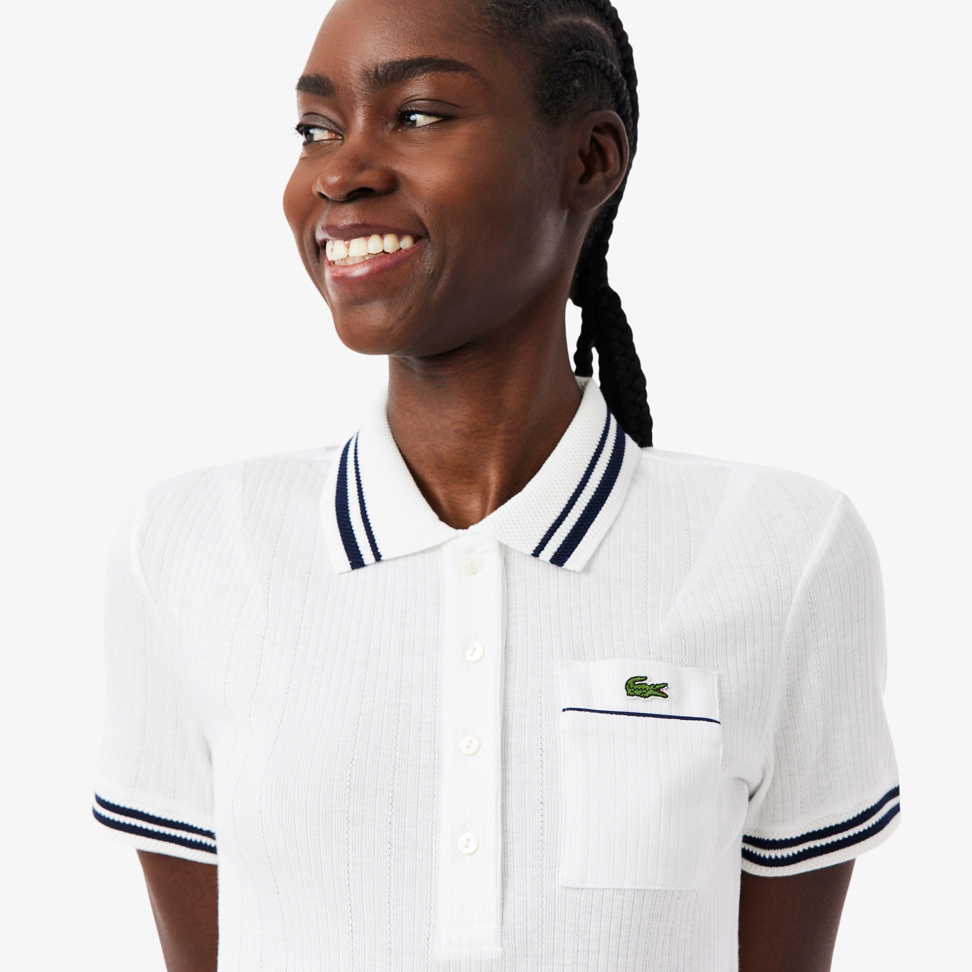 フランスメイド ナローリブニットポロシャツ