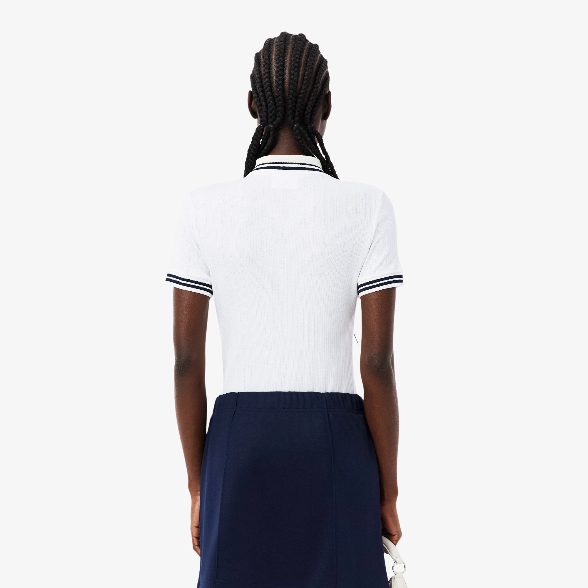 フランスメイド ナローリブニットポロシャツ