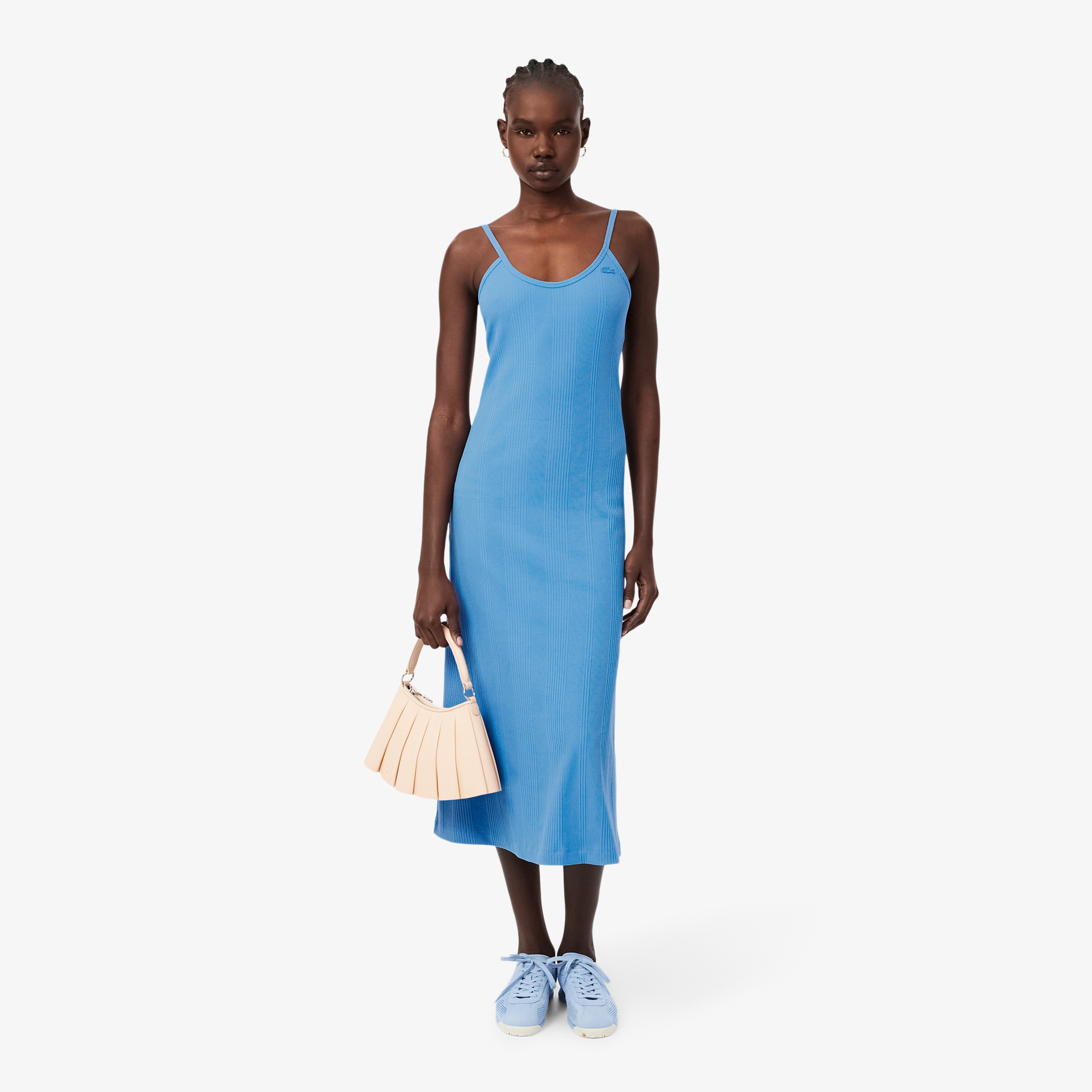 ランダムピッチリブニットタンクトップドレス