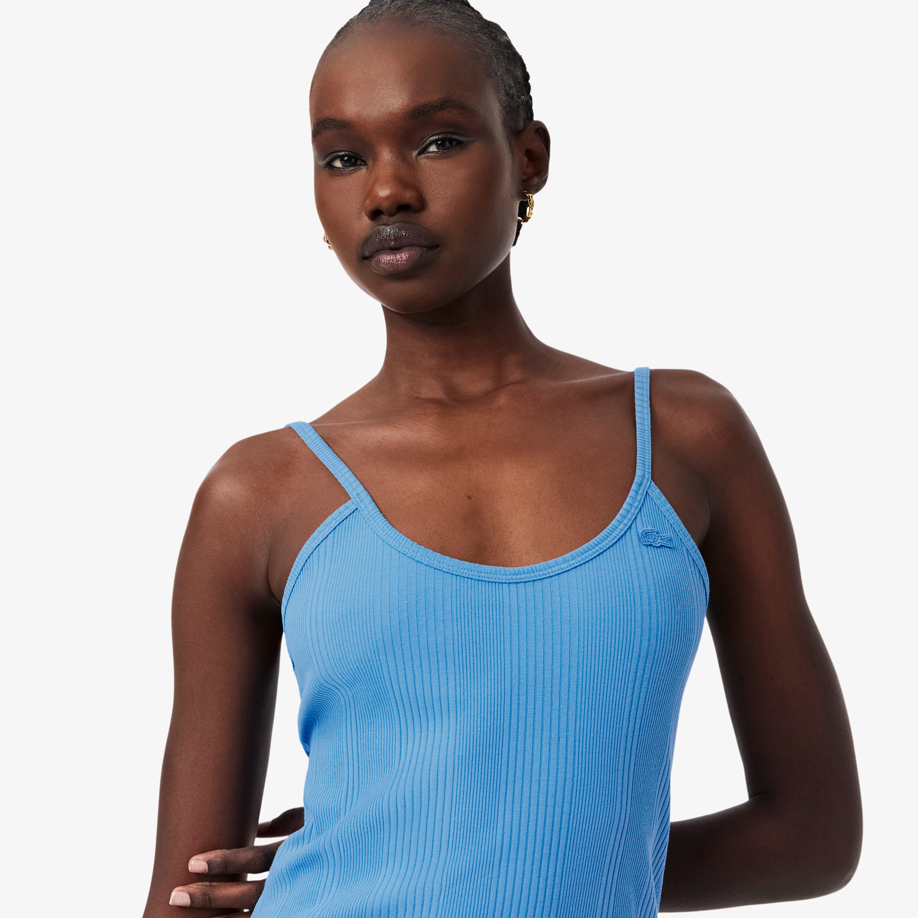 ランダムピッチリブニットタンクトップドレス