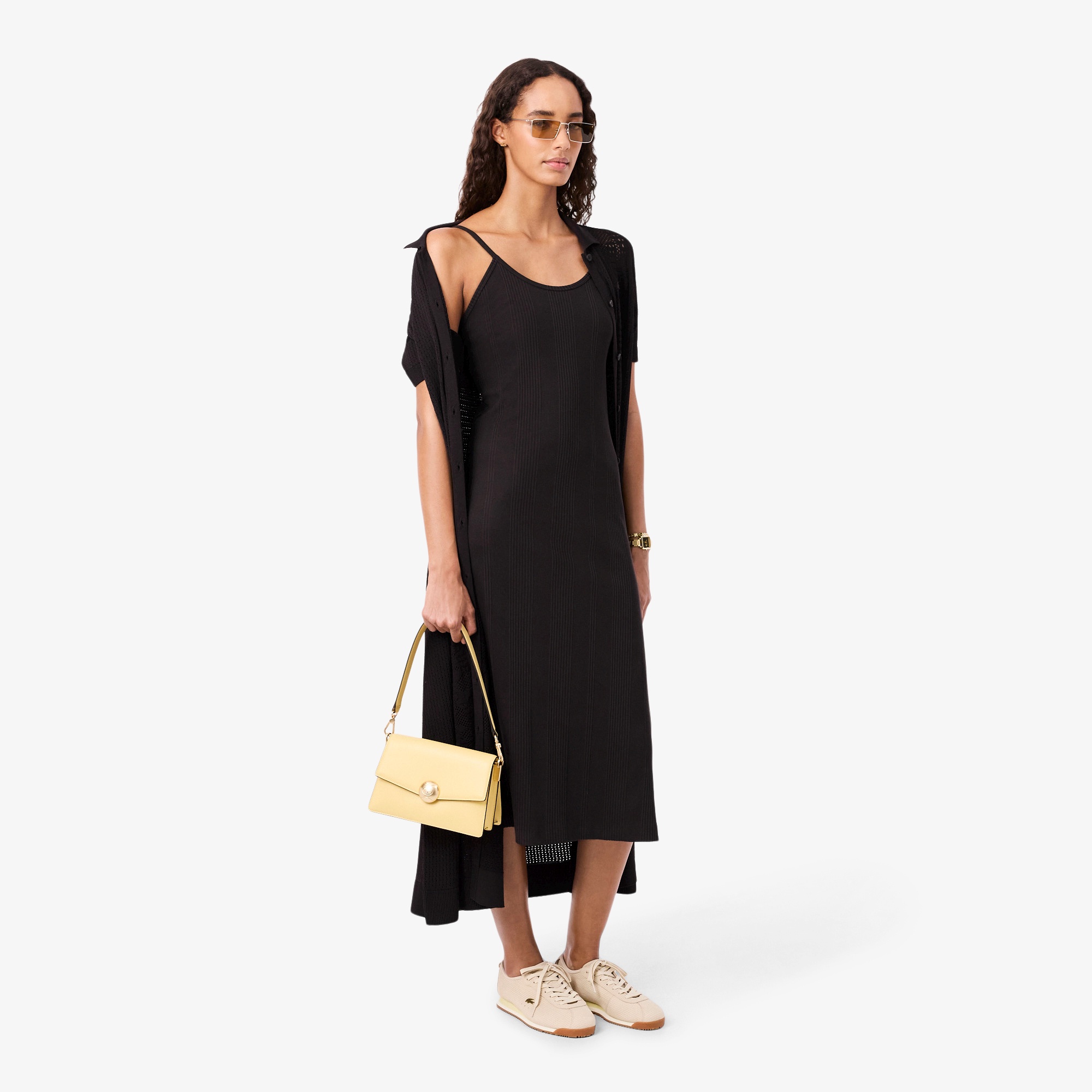 ランダムピッチリブニットタンクトップドレス