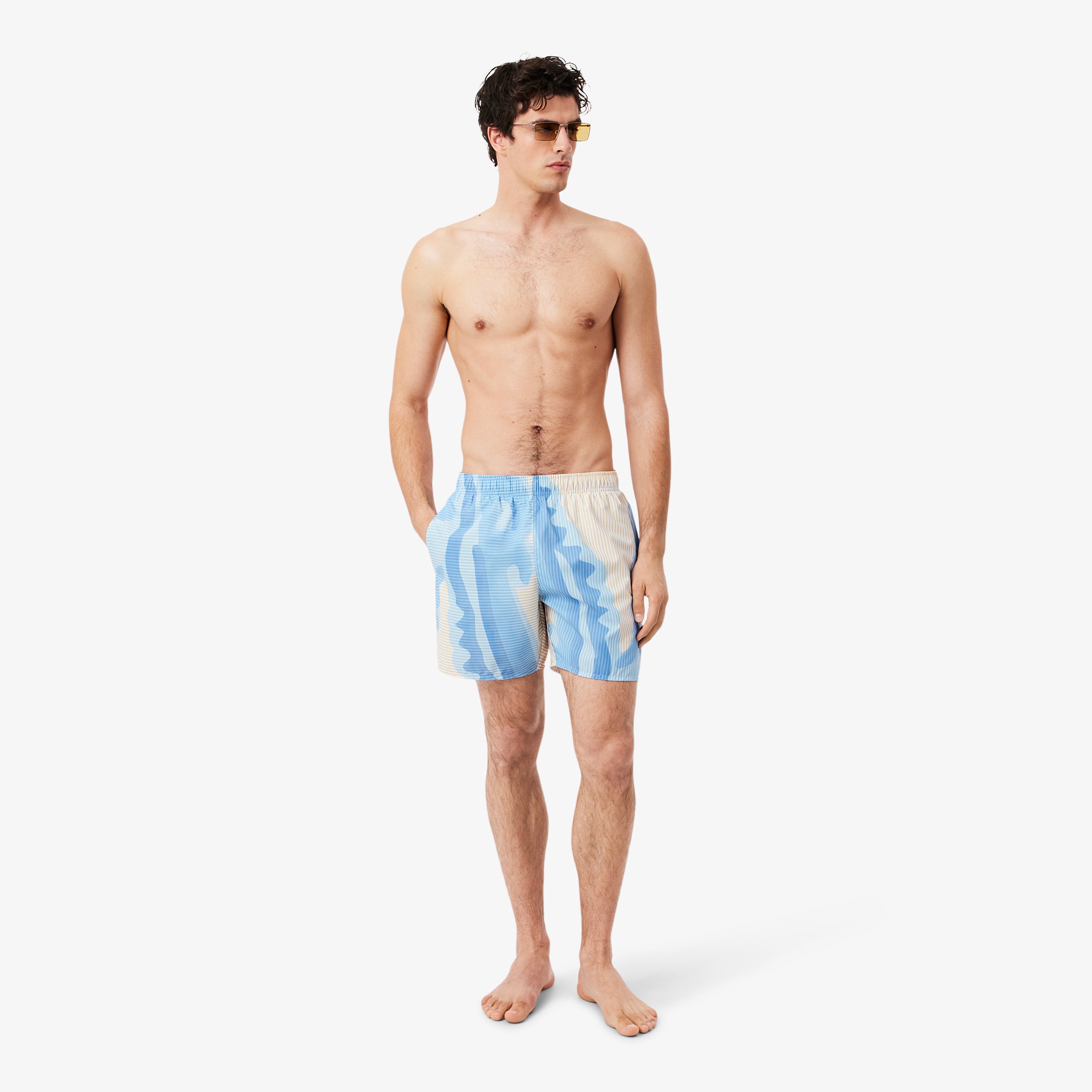 ストライプ&ワニグラフィックスイムショーツ