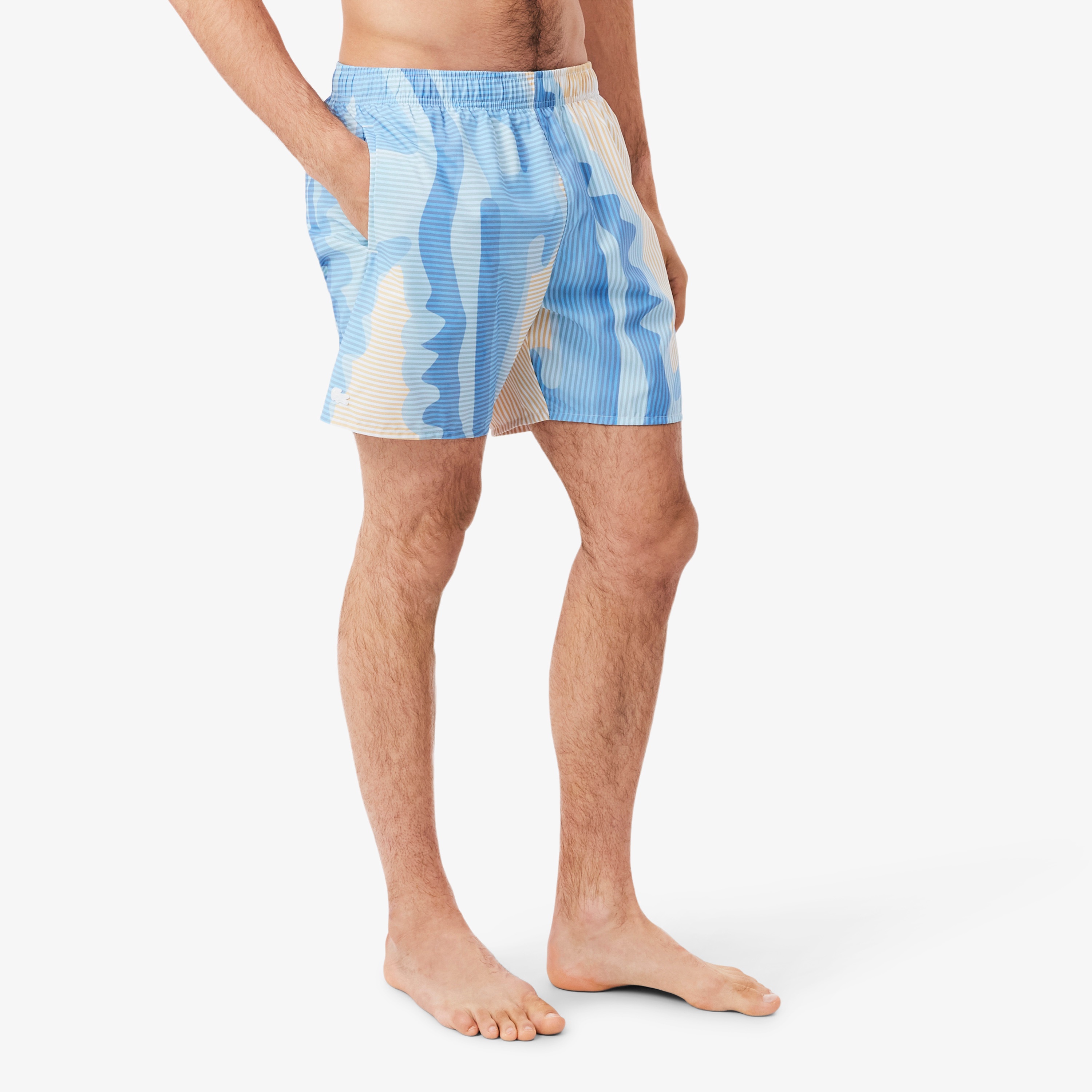 ストライプ&ワニグラフィックスイムショーツ