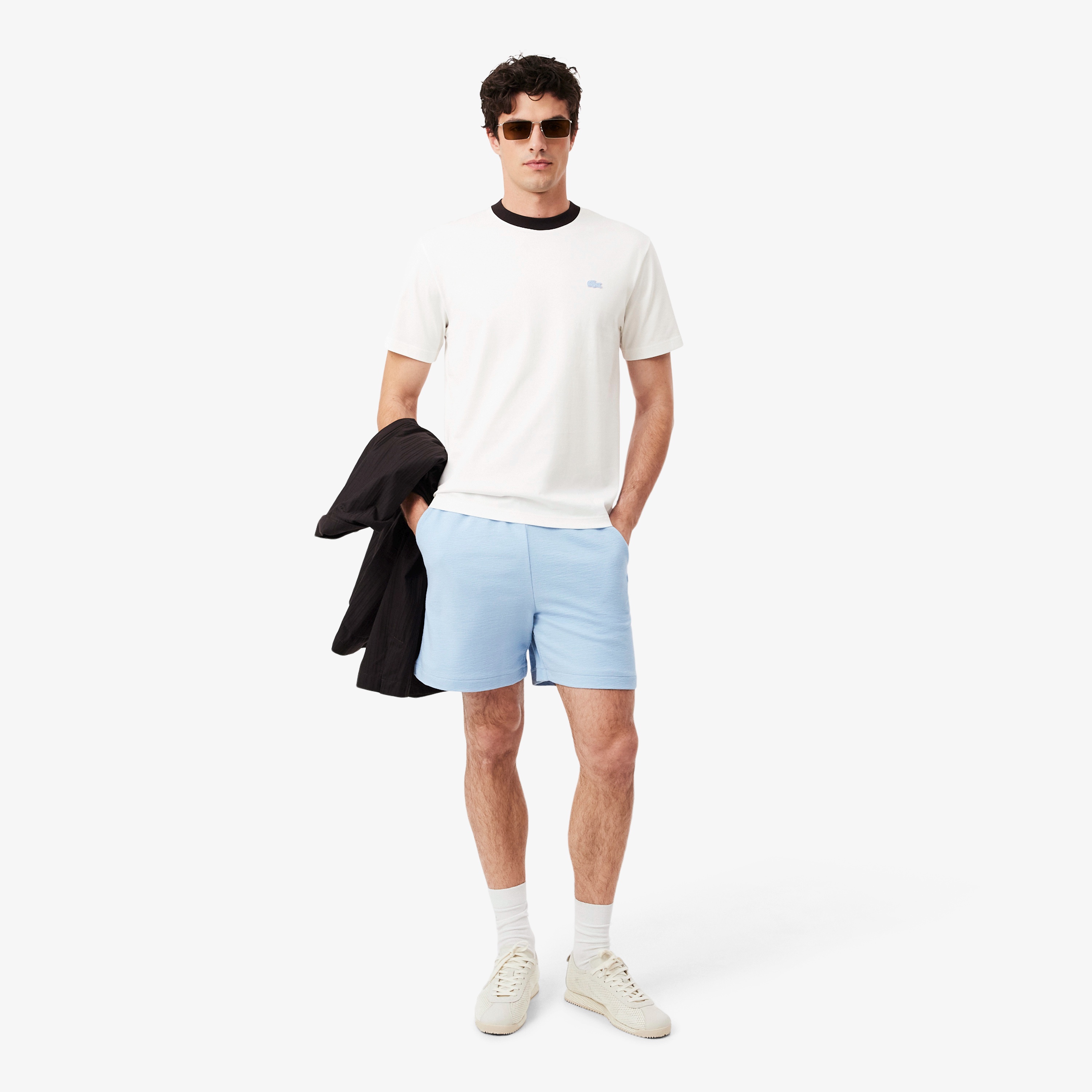 配色ネックリブTシャツ