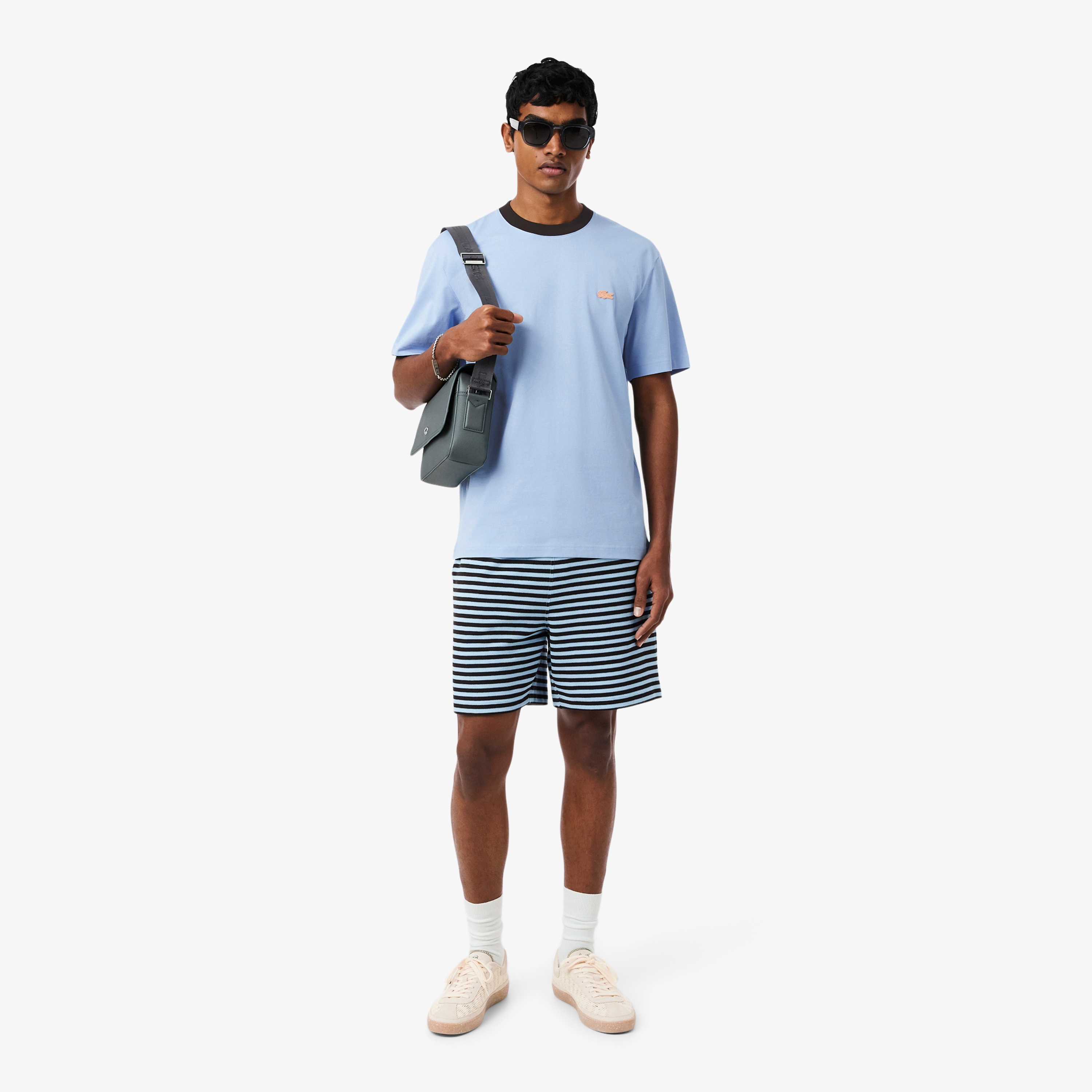 配色ネックリブTシャツ