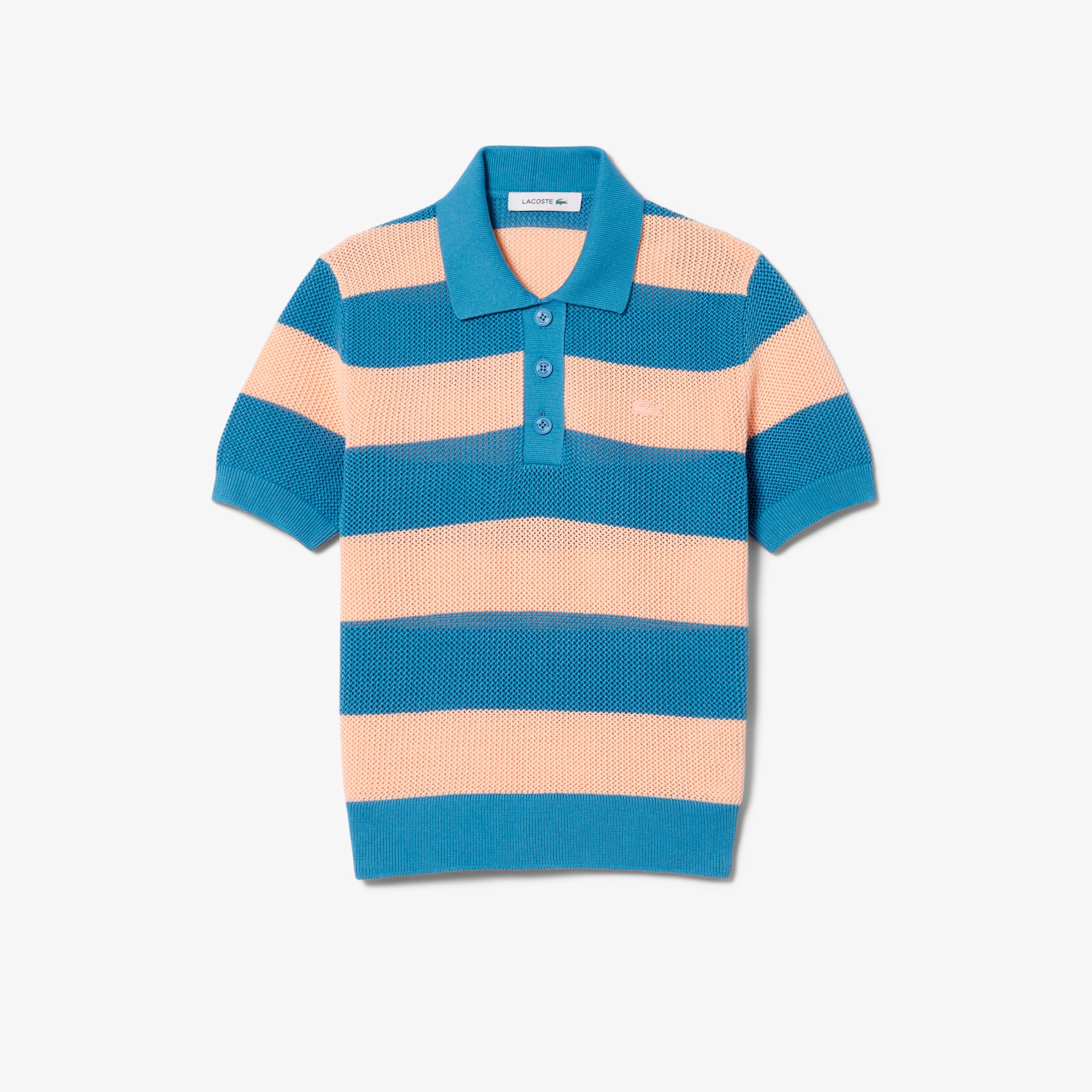 ファットボーダーメッシュニットポロシャツ