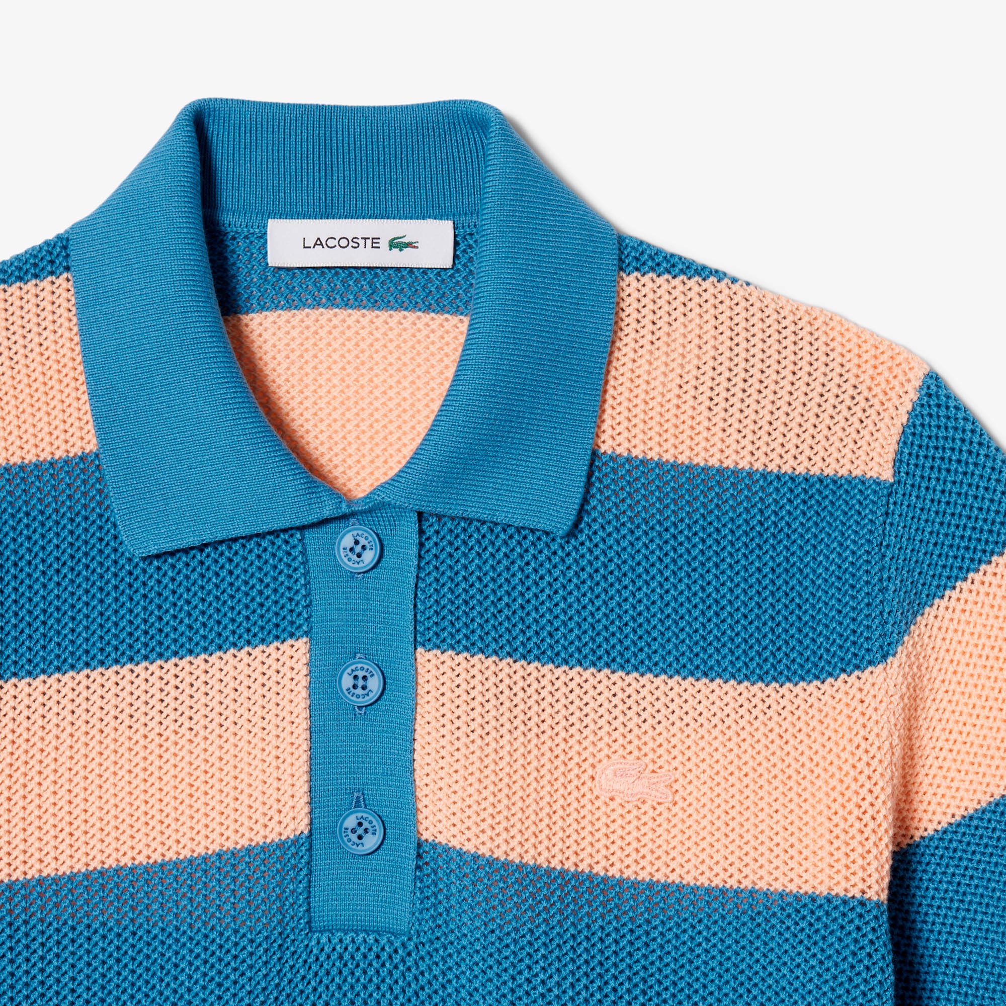 ファットボーダーメッシュニットポロシャツ