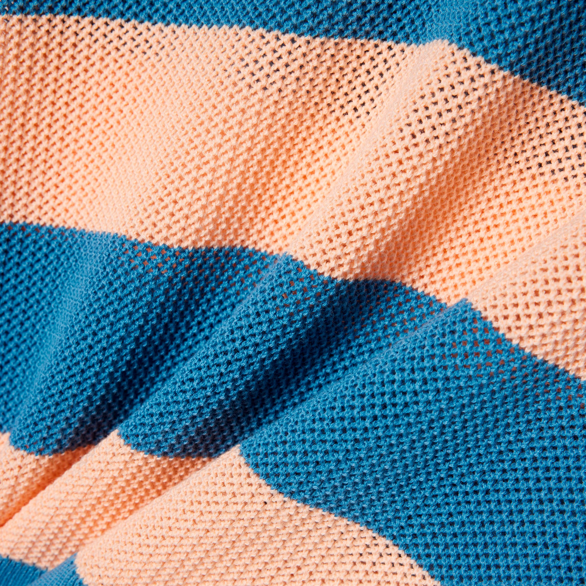 ファットボーダーメッシュニットポロシャツ