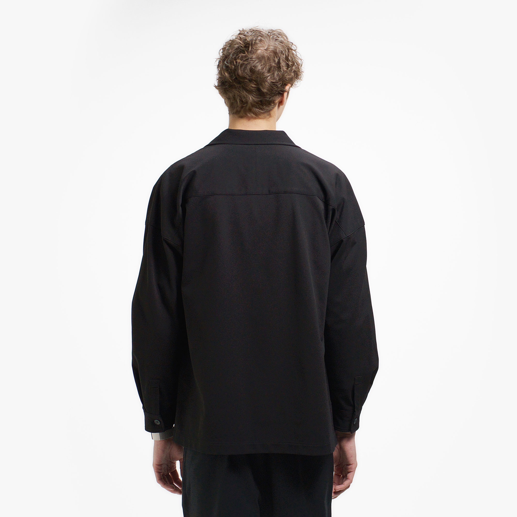 鹿の子地オープンカラーシャツジャケット