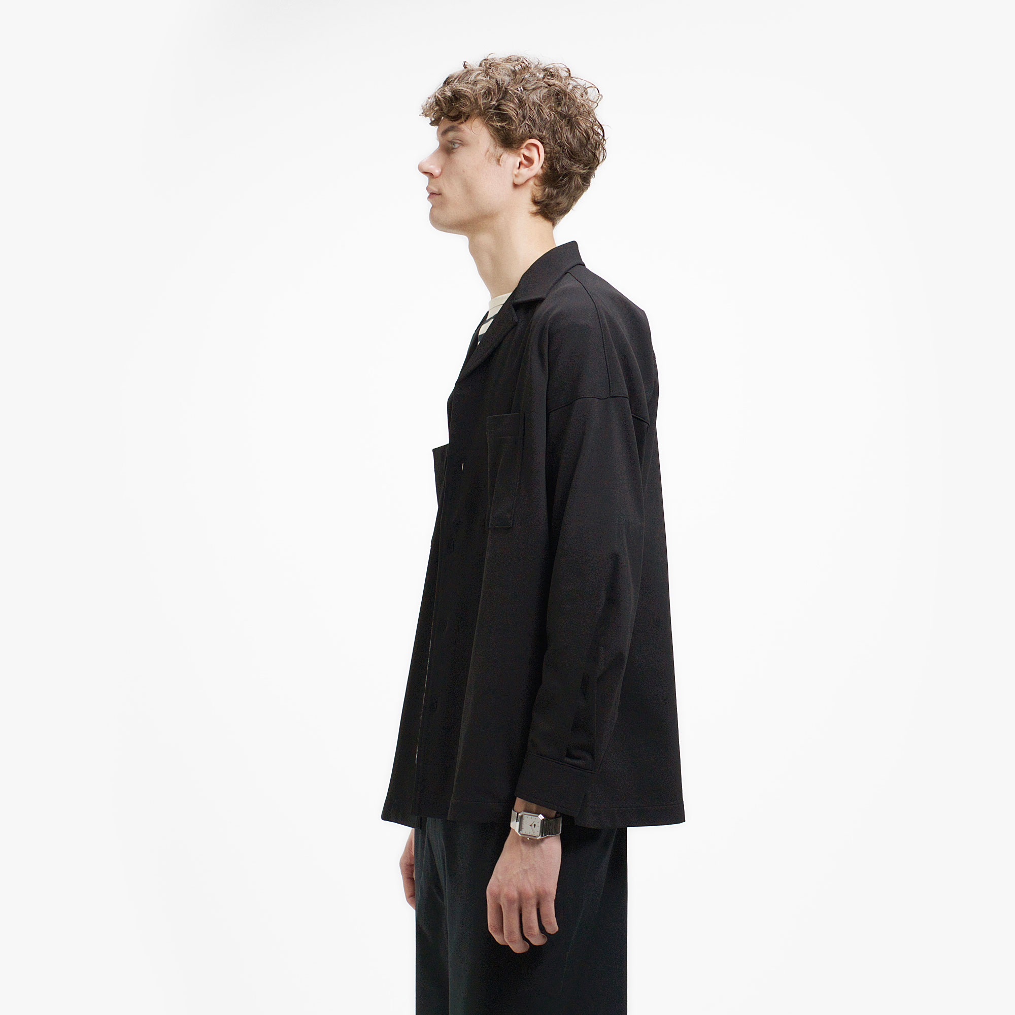 鹿の子地オープンカラーシャツジャケット