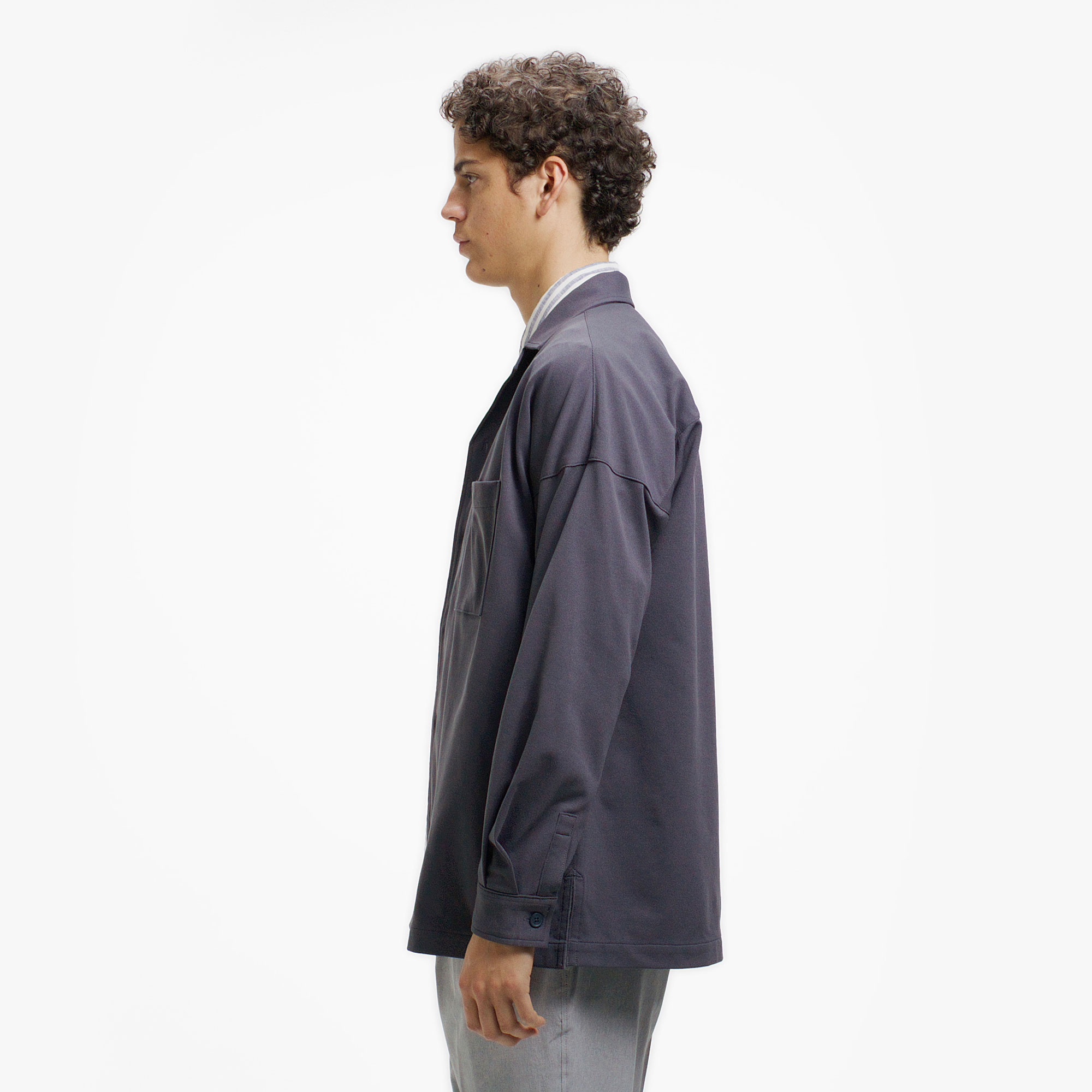 鹿の子地オープンカラーシャツジャケット