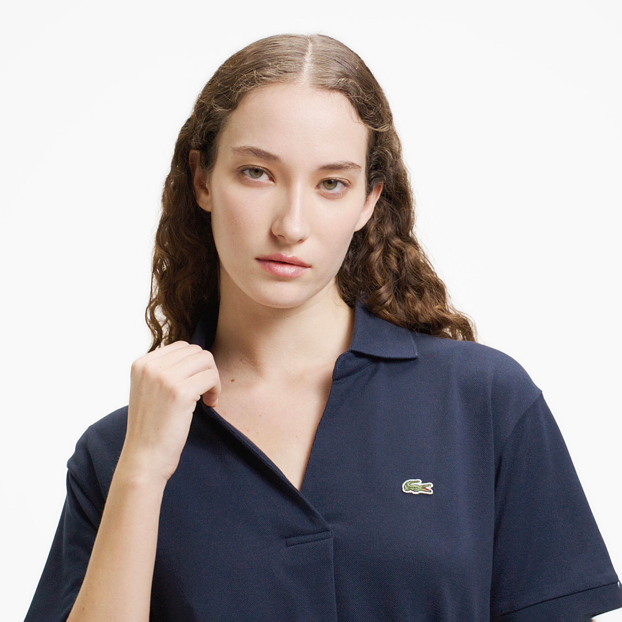 スキッパーネックポロドレス