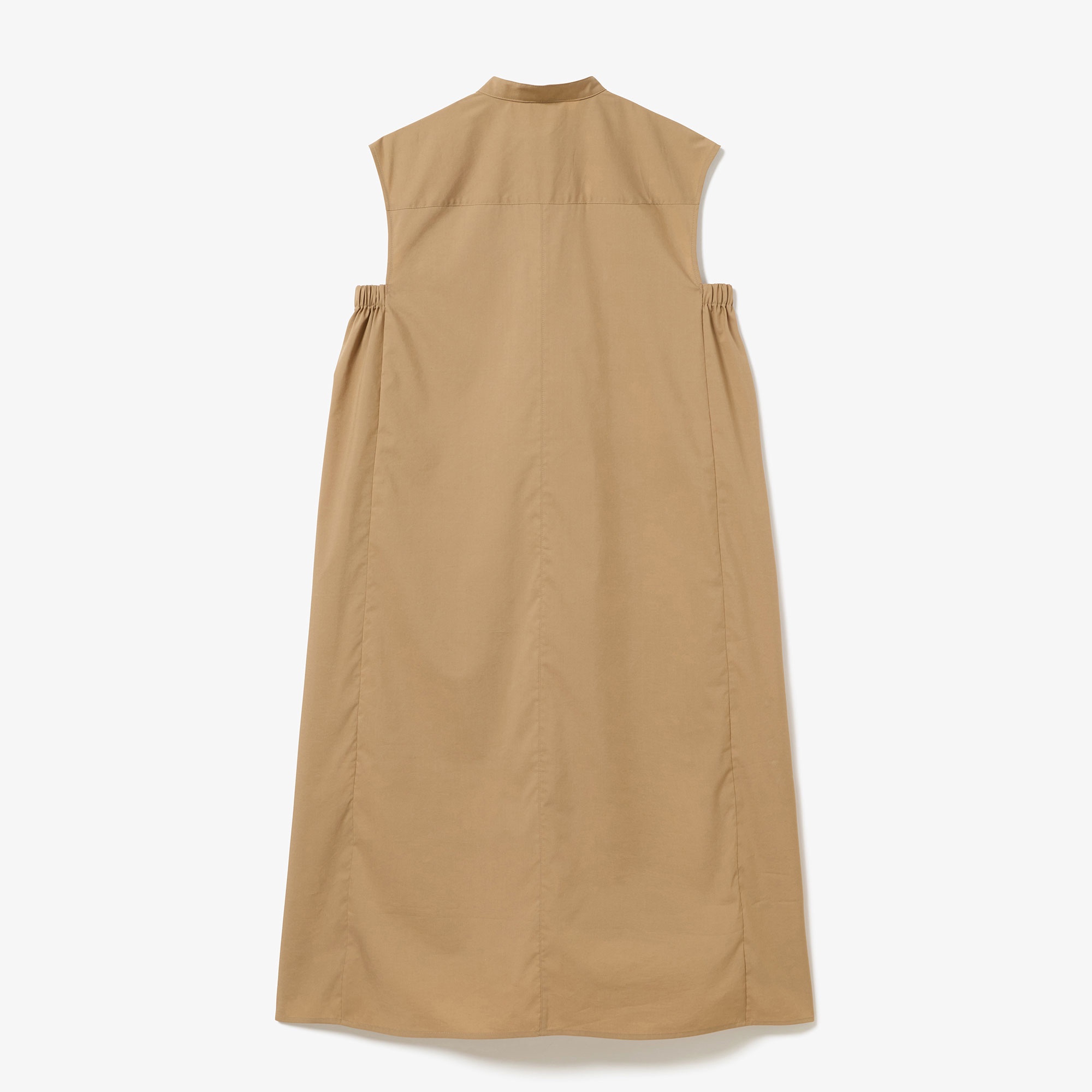 Aラインノースリーブシャツドレス