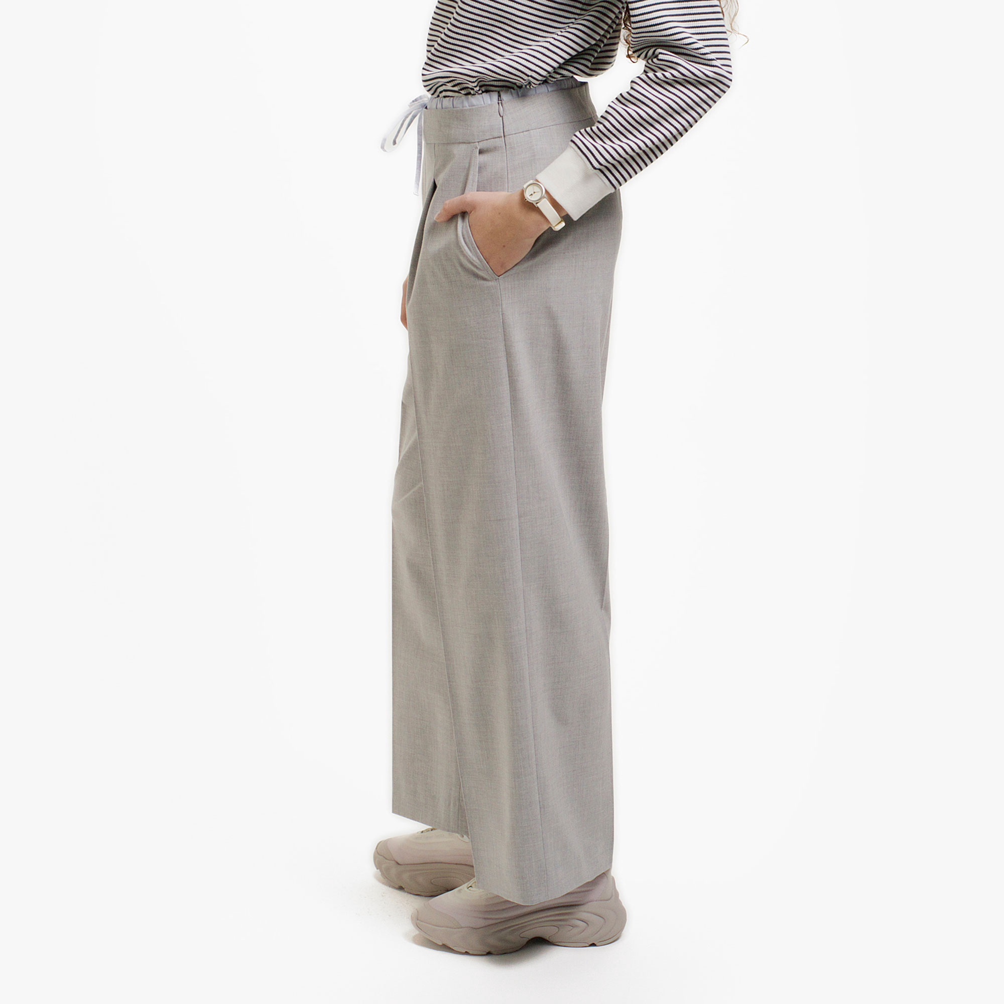 レイヤードウエストタックパンツ