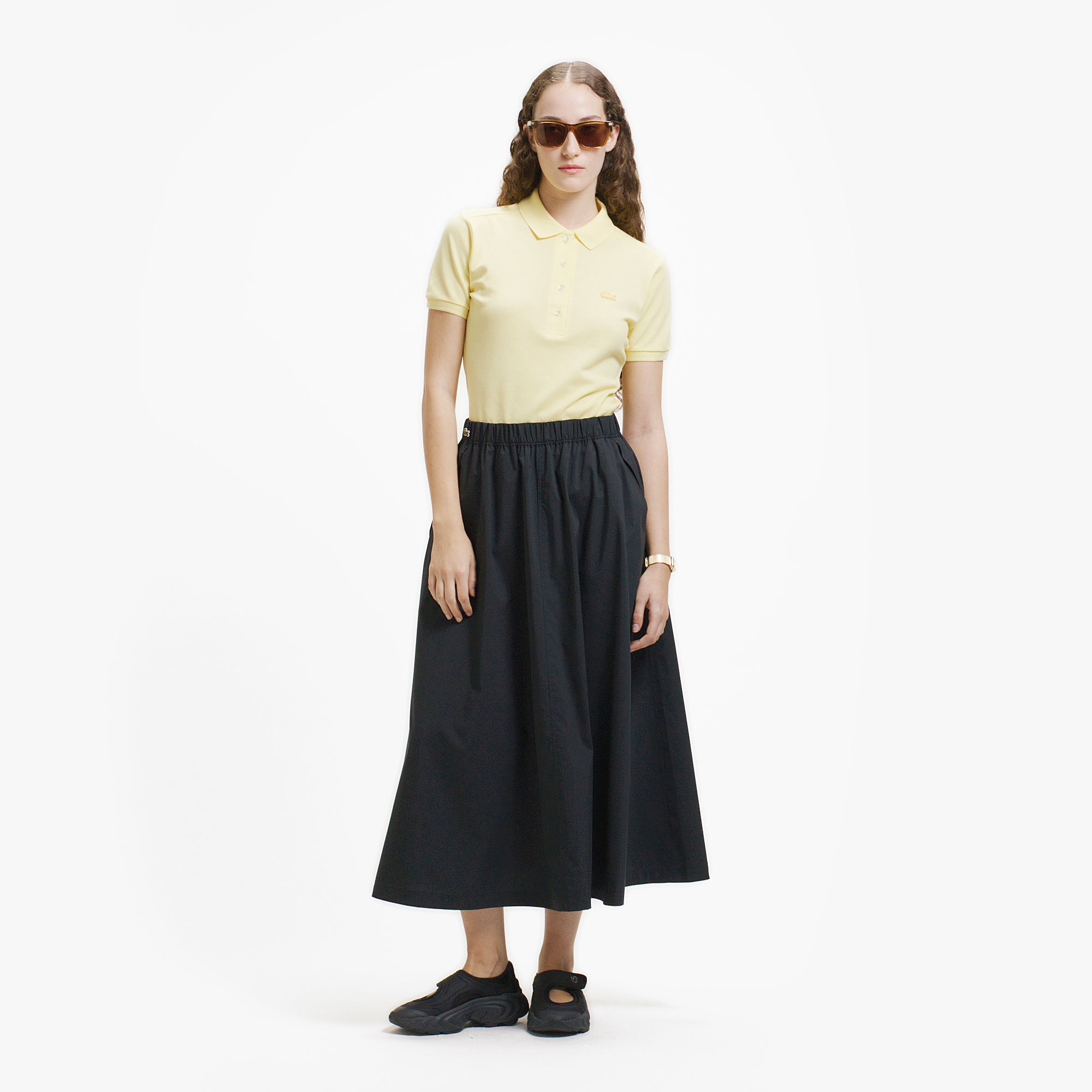 ストレッチタイプライターAラインギャザースカート