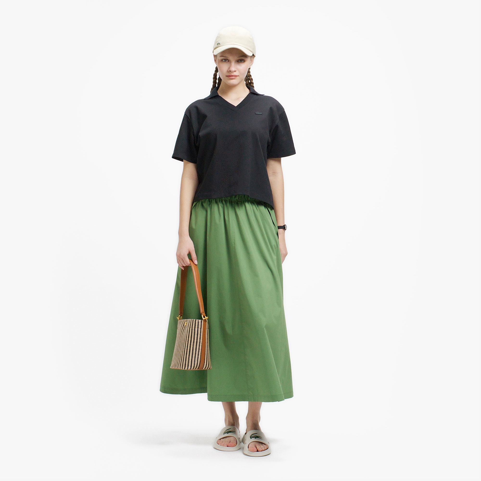 鹿の子地サッカーシャツ