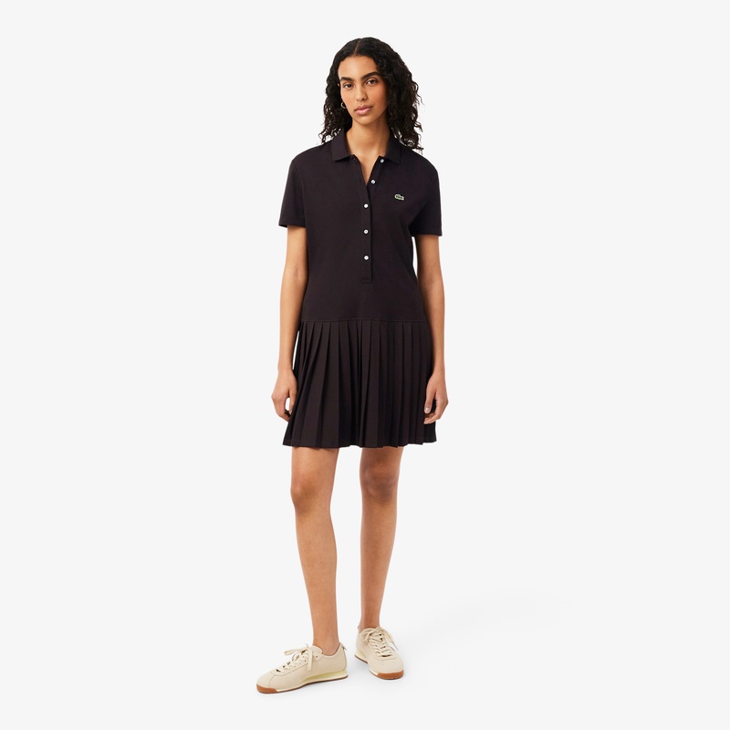 ストレッチ鹿の子地プリーツポロドレス EF8839 - ラコステ（LACOSTE
