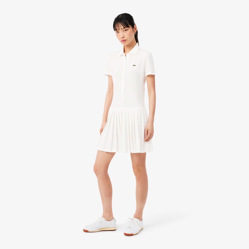 ストレッチ鹿の子地プリーツポロドレス EF8839 - ラコステ（LACOSTE