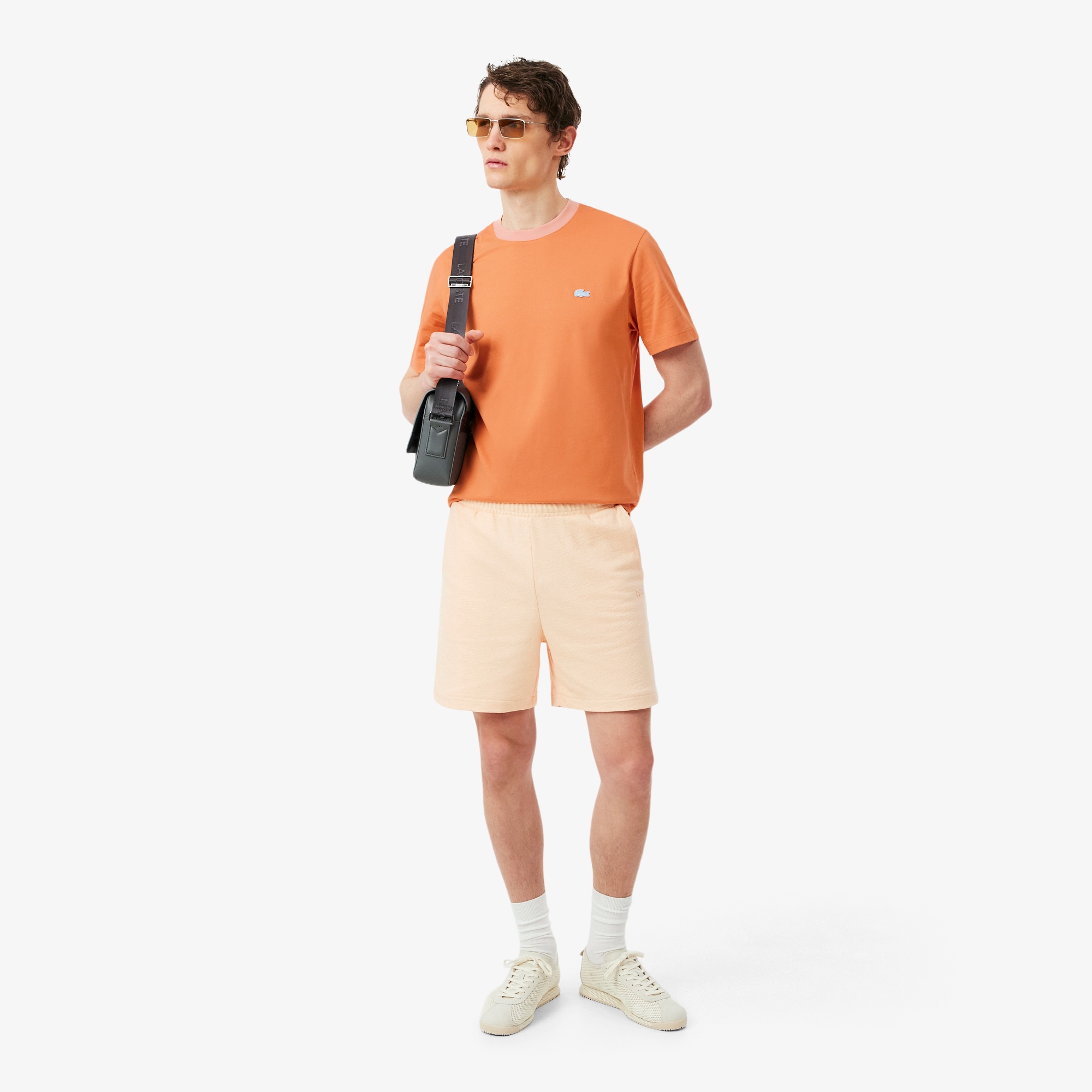 配色ネックリブTシャツ