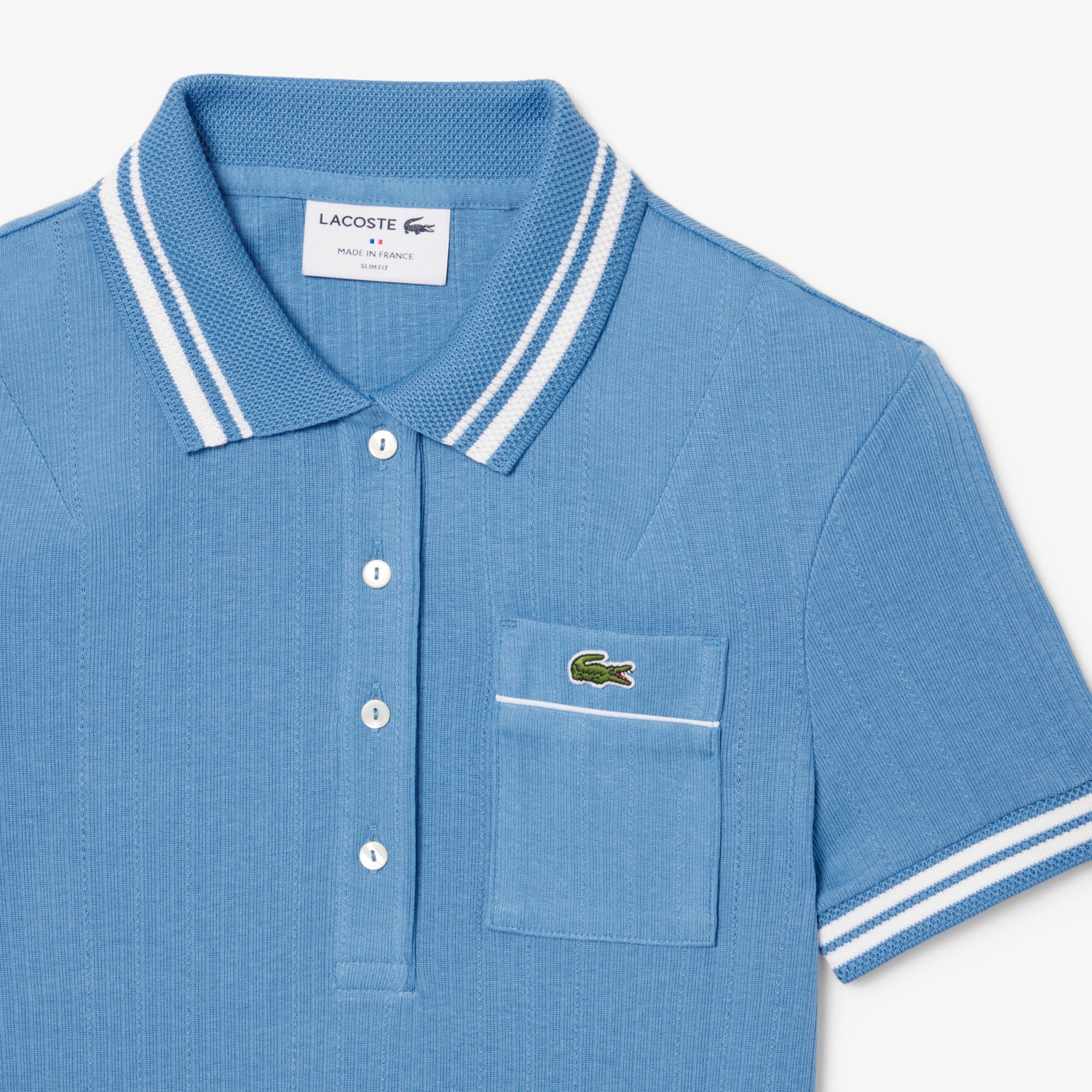 フランスメイド ナローリブニットポロシャツ