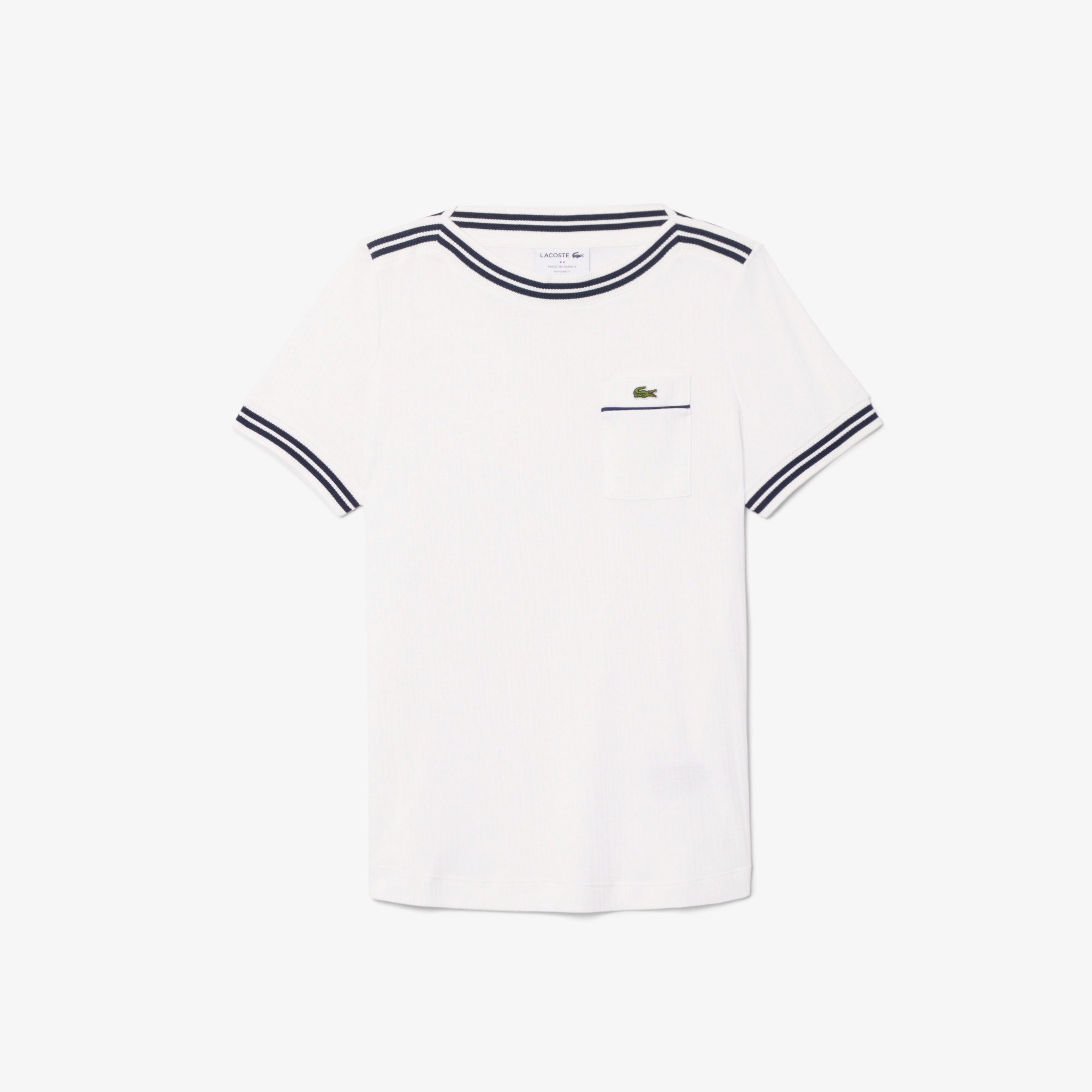 フランスメイド ボートネックリブTシャツ