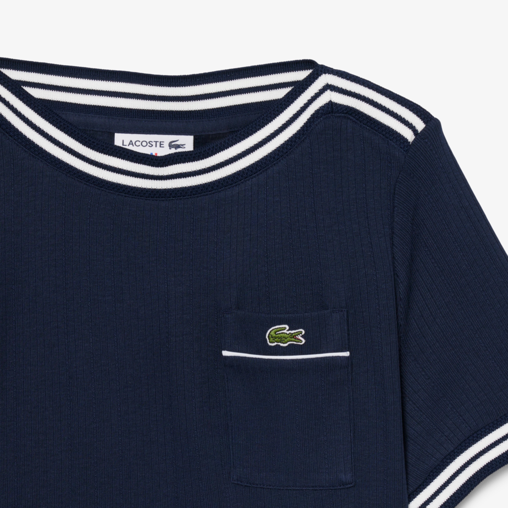 フランスメイド ボートネックリブTシャツ