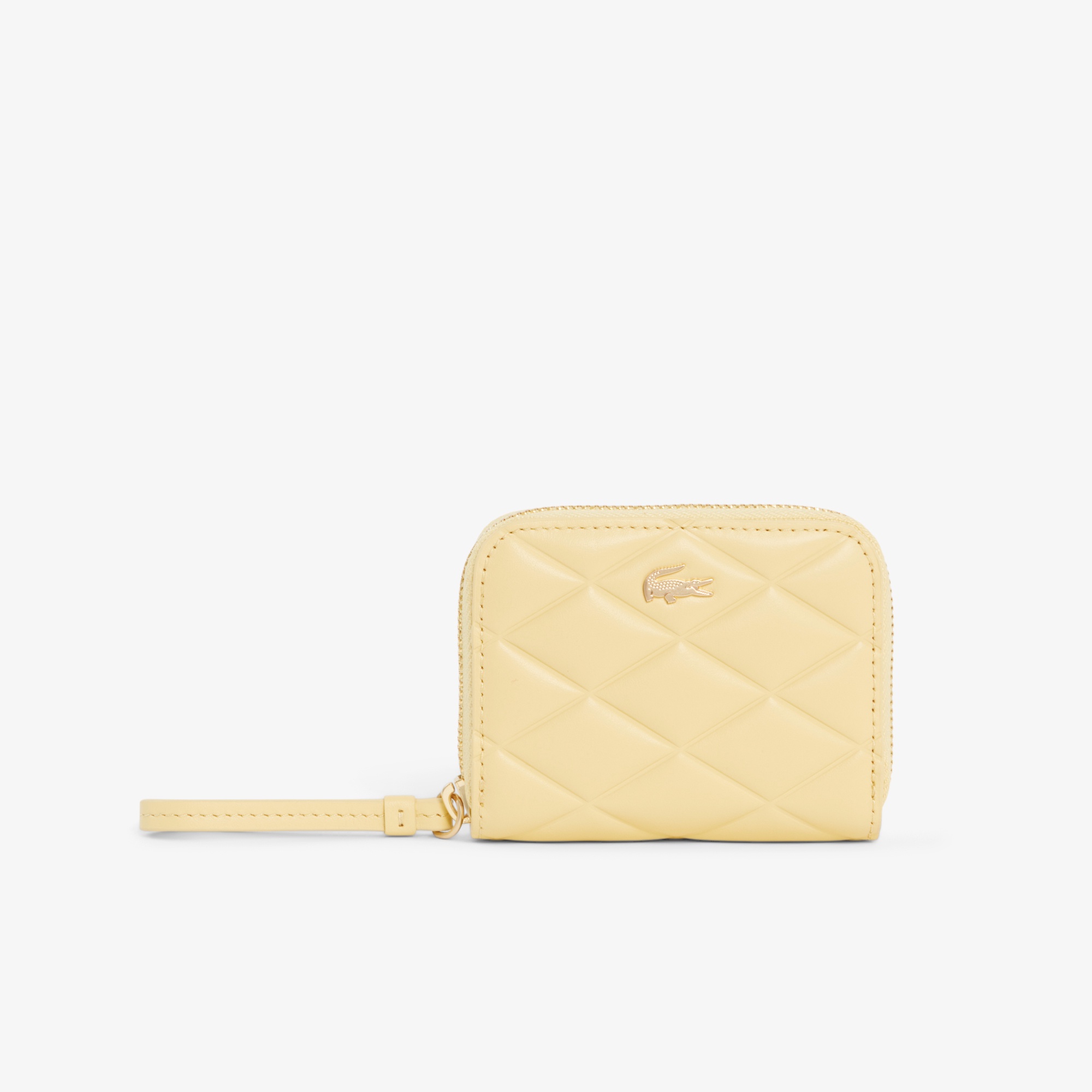 クロコダイル キルティングレザーラウンドジップミニウォレット