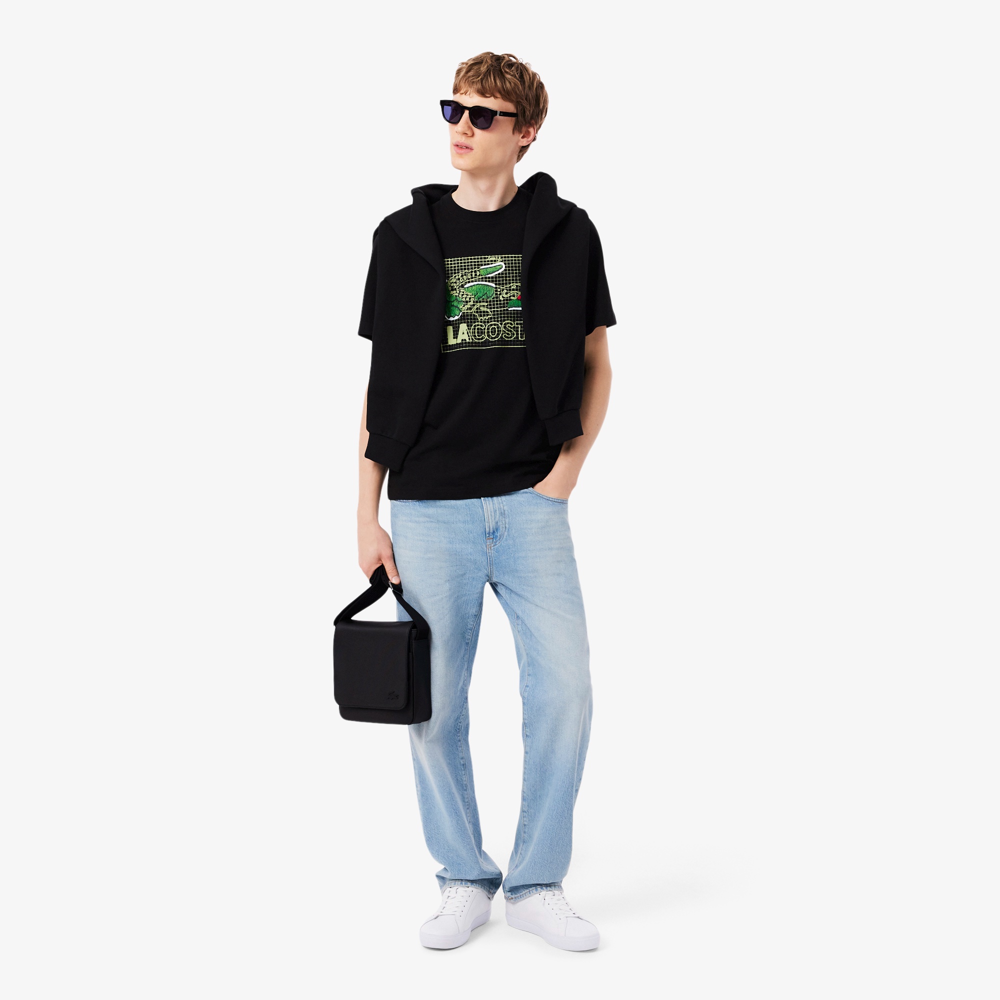 メンズクラシック スリムフラップサッチェルバッグ