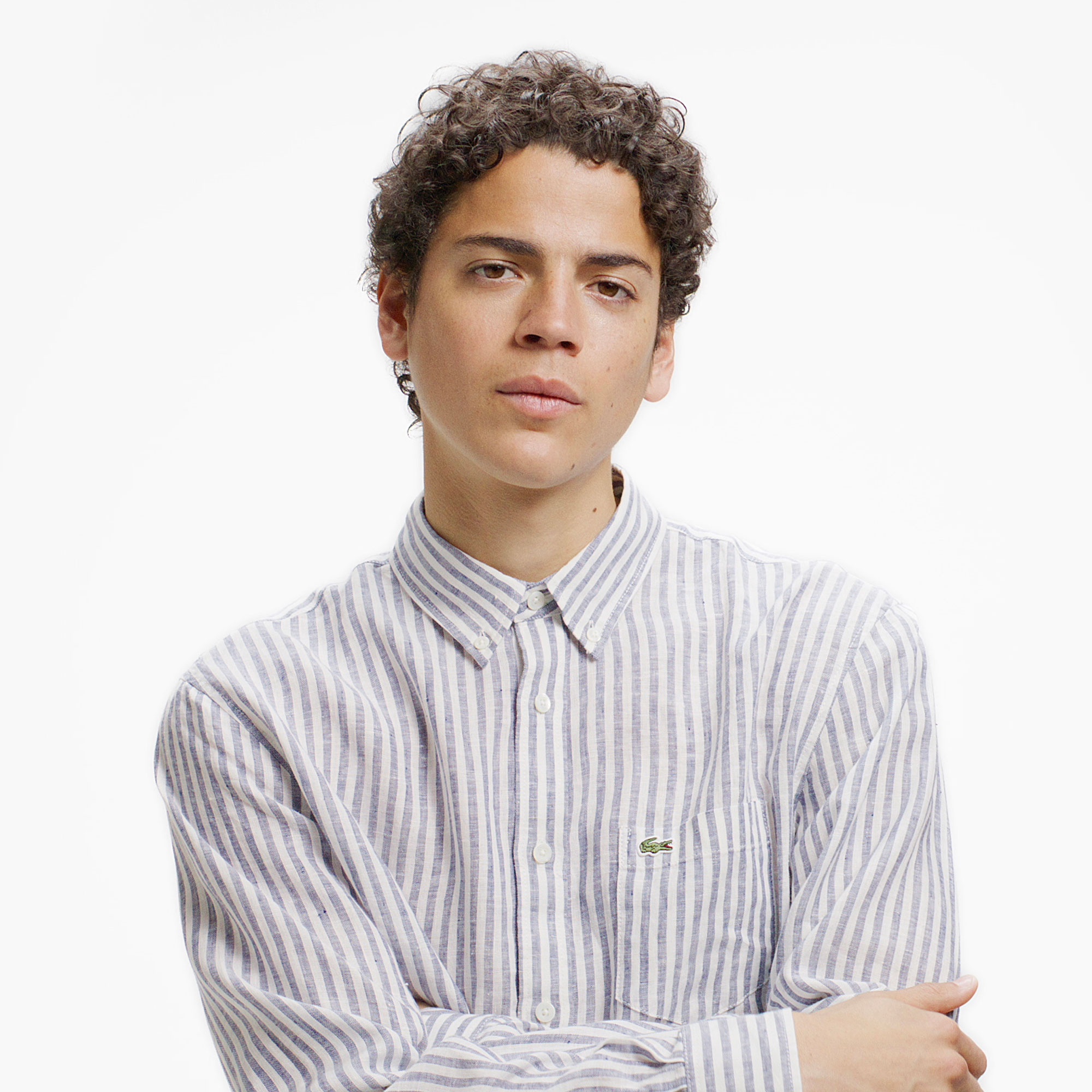 リネンストライプシャツ